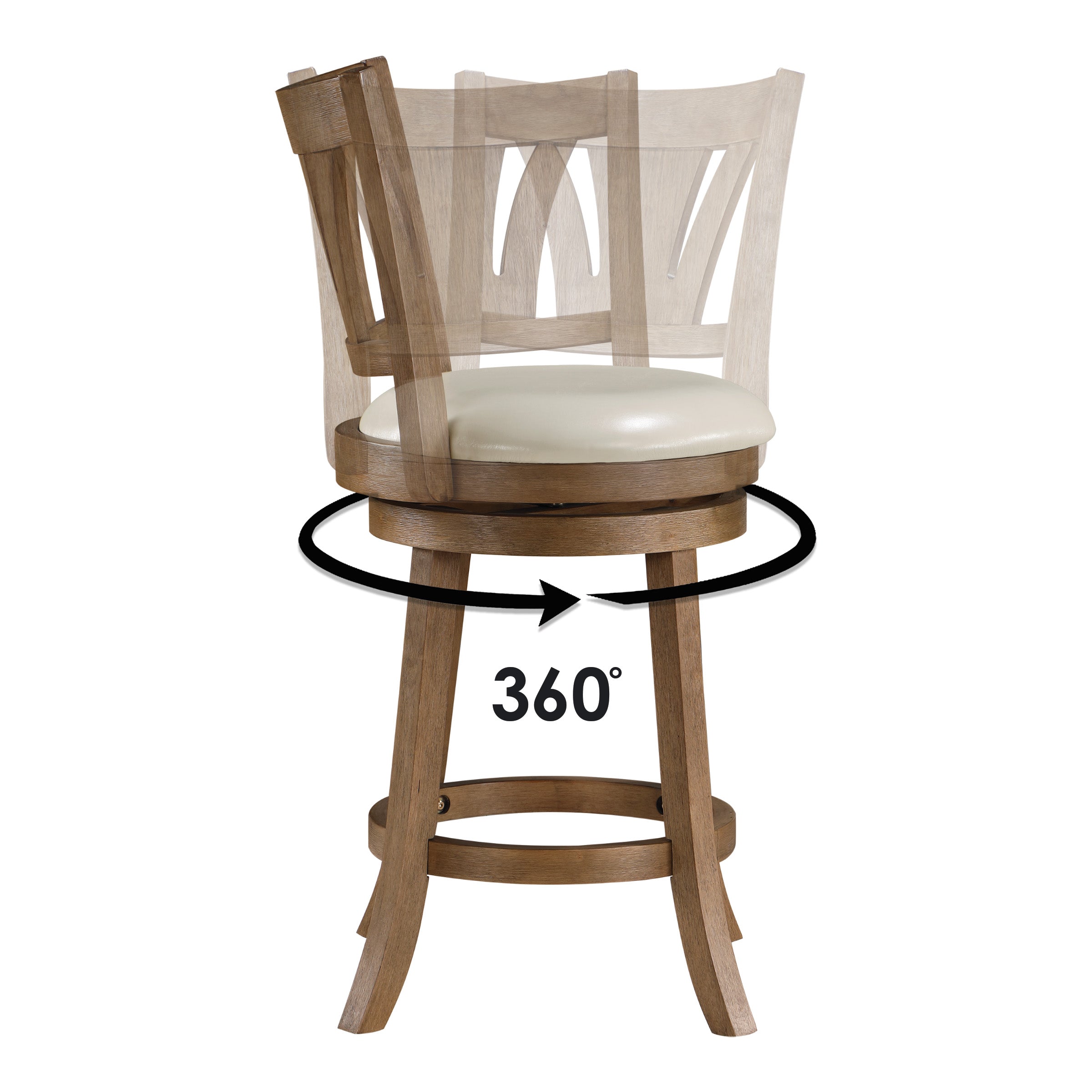 Miller Counter Stool - Cream/Medium Oak