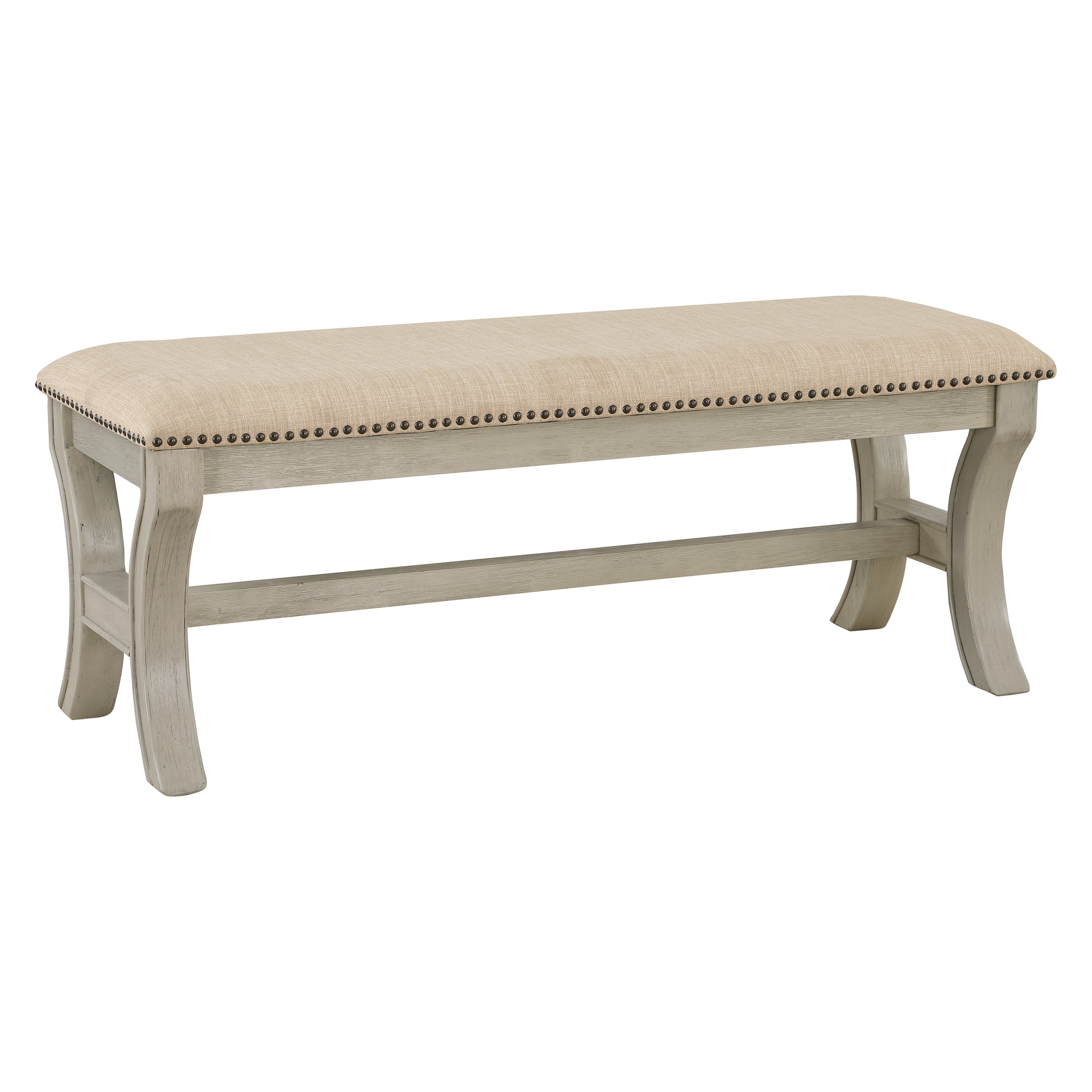 Monaco 48" Bench - Linen/White Wash