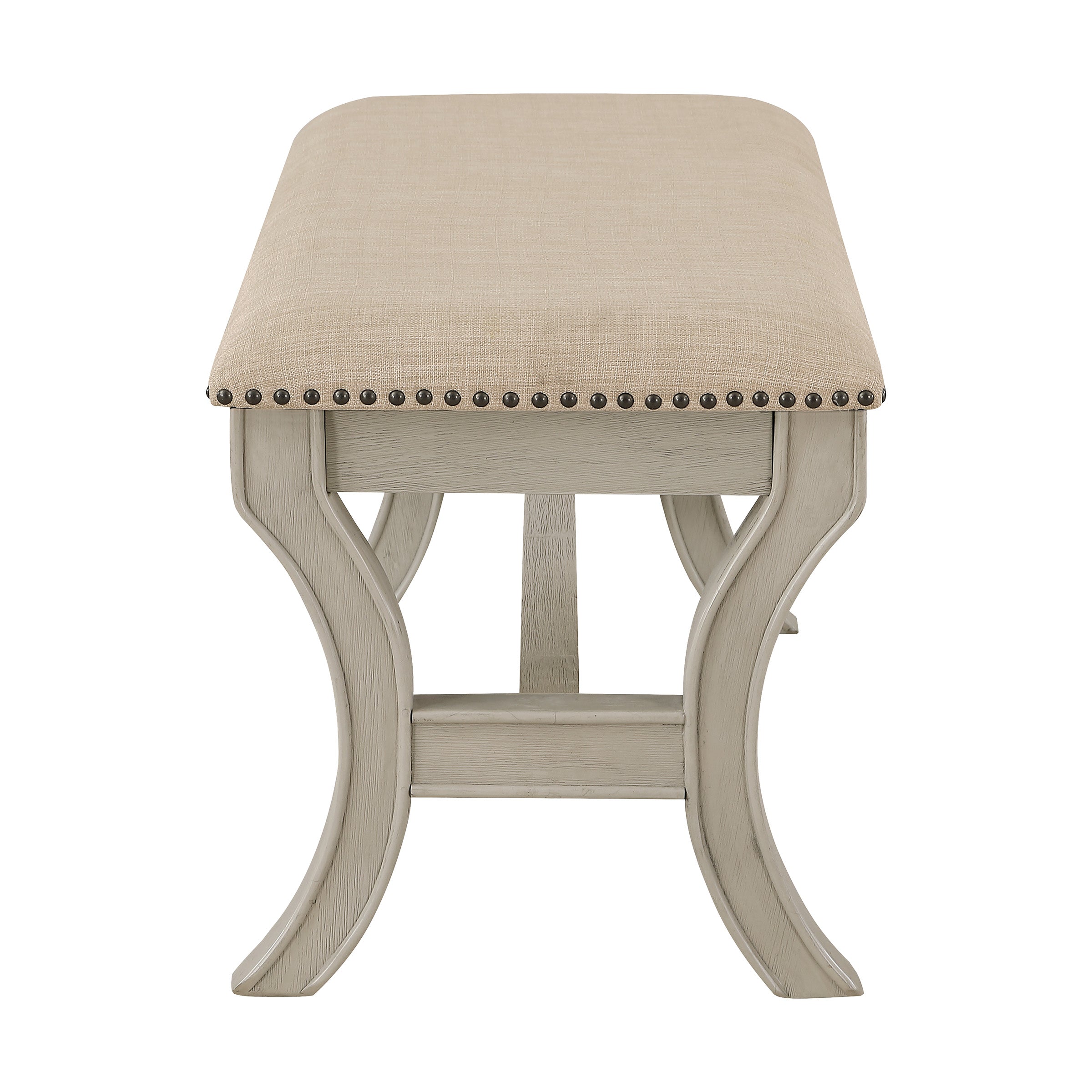 Monaco 48" Bench - Linen/White Wash