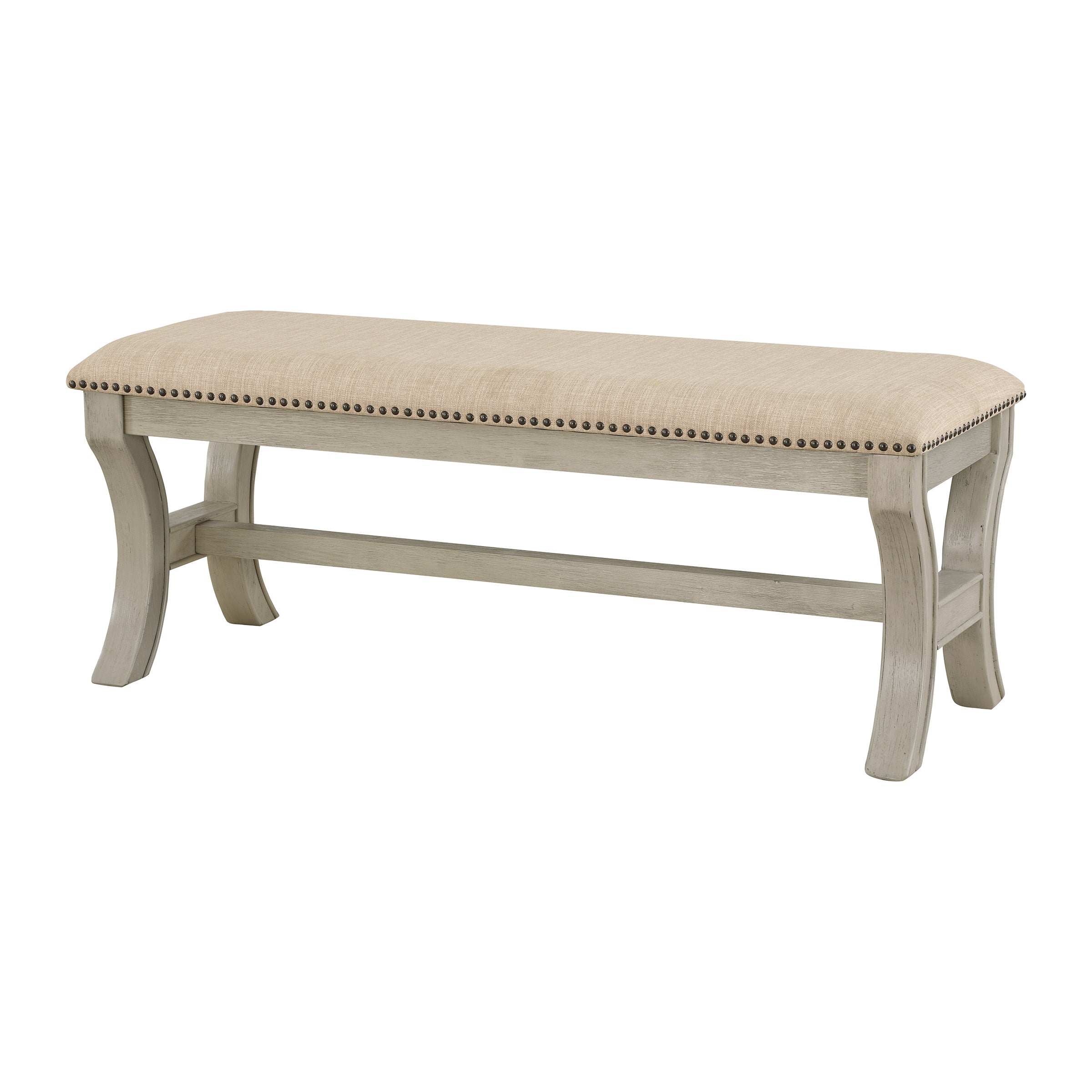 Monaco 48" Bench - Linen/White Wash