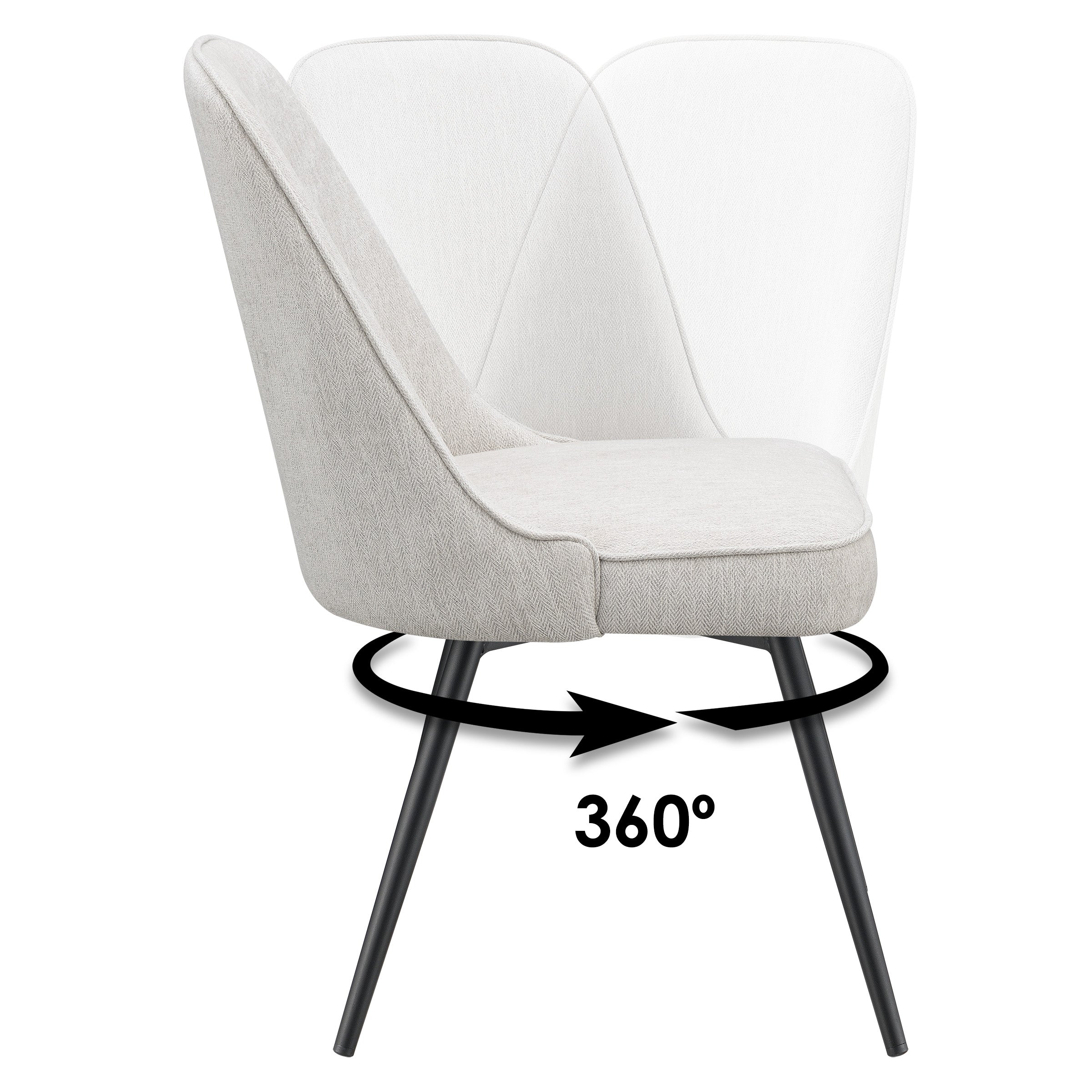 Martel Swivel Chair - Cream