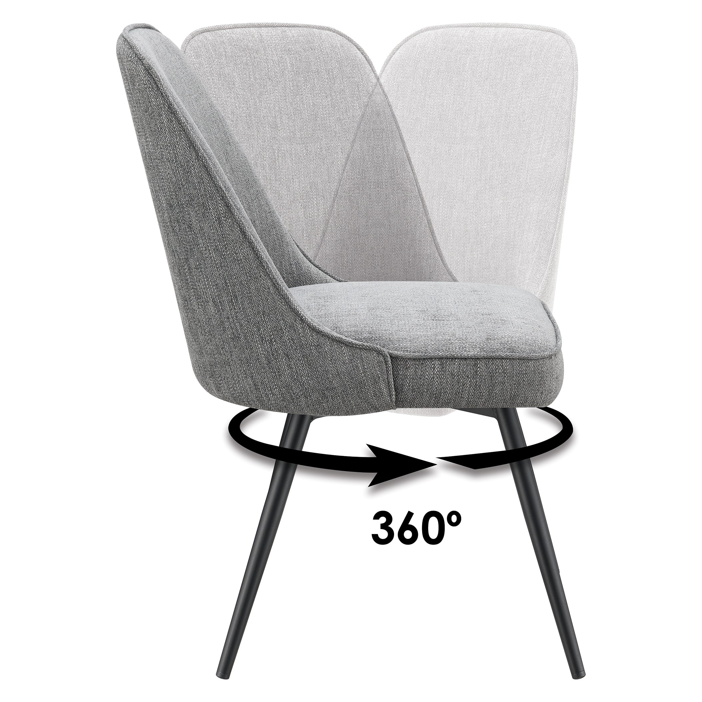 Martel Swivel Chair - Charcoal