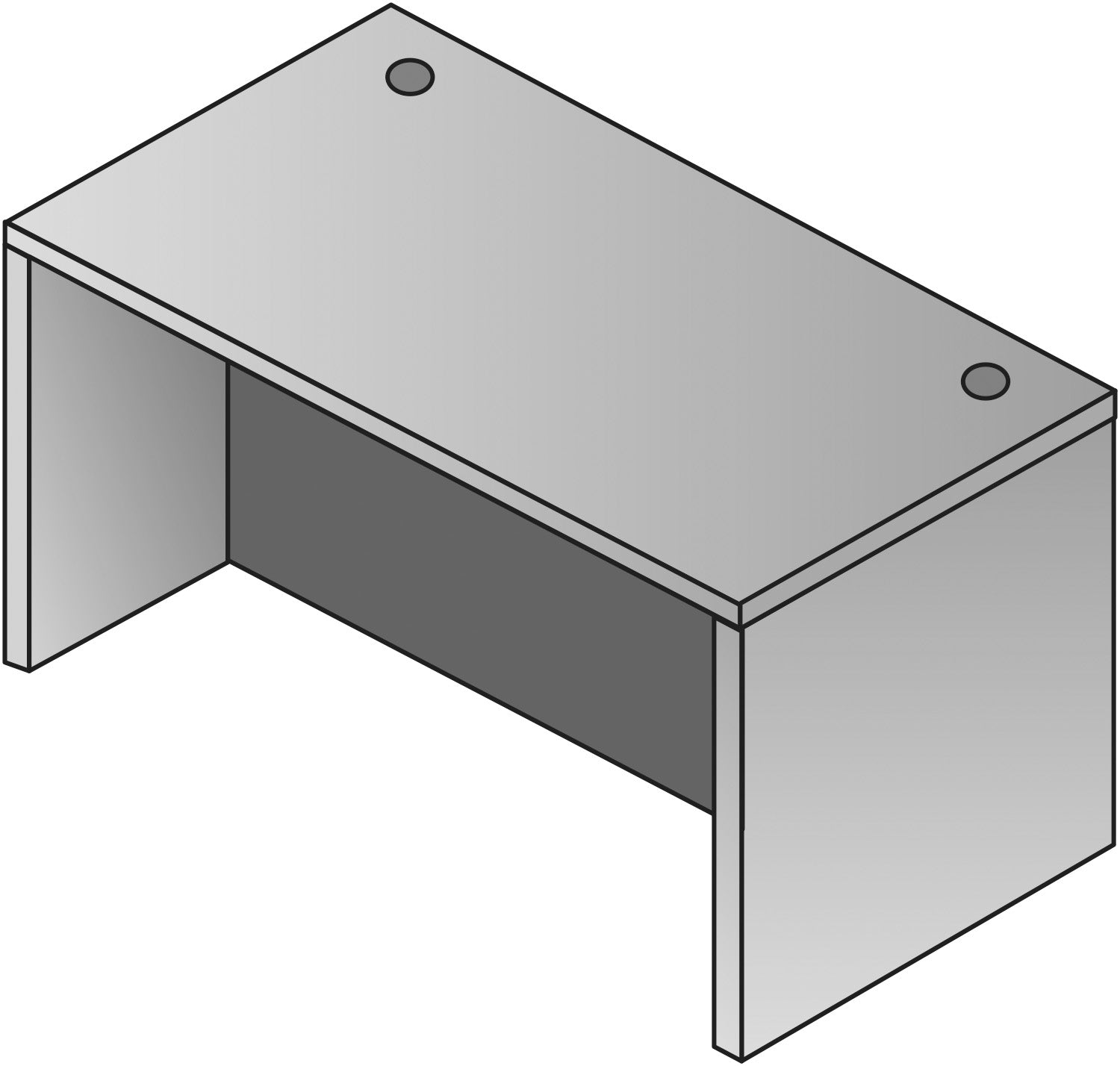 Napa Desk Shell 66X30 - Natty Ash