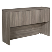 60W Hutch with Wood Doors - Urban Walnut