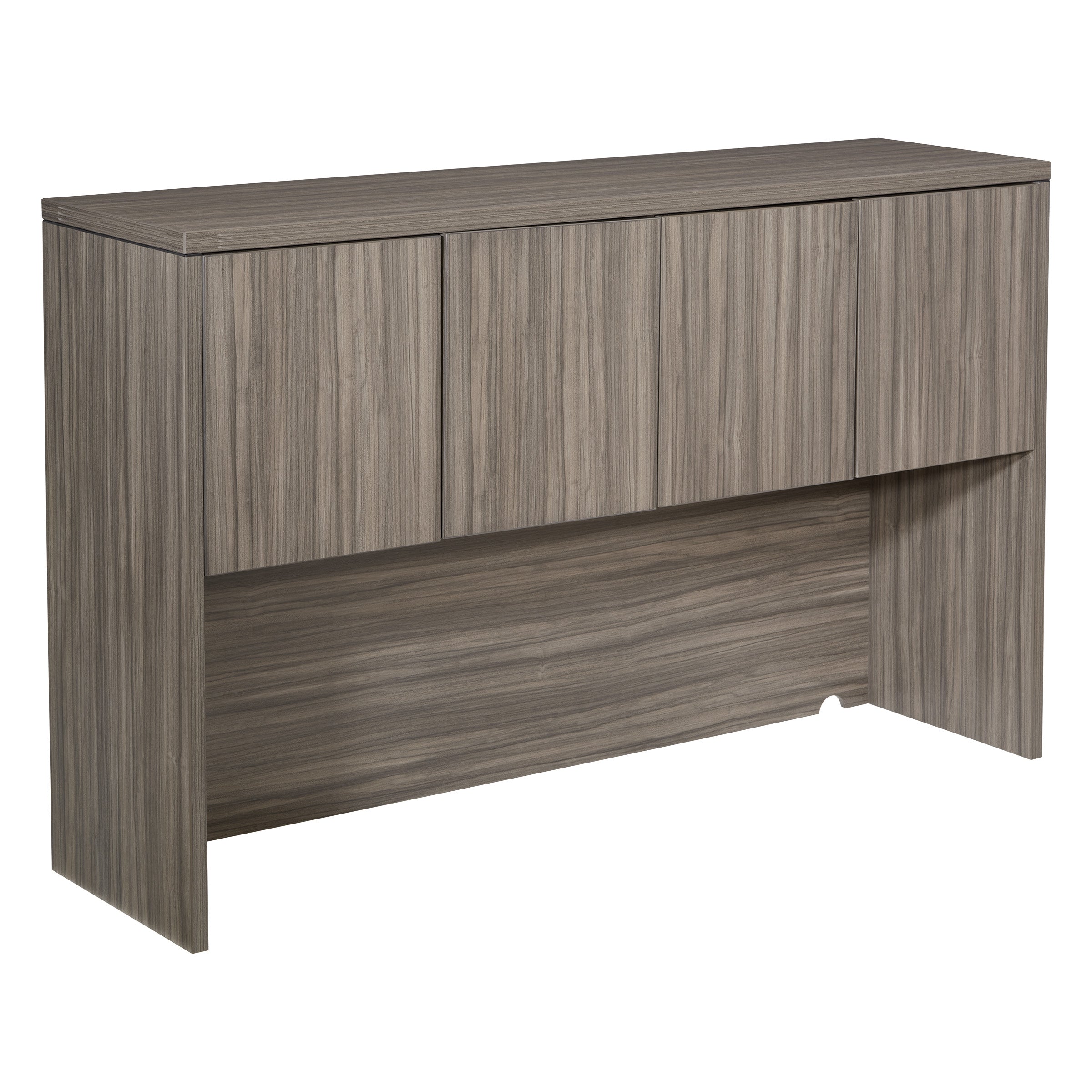 60W Hutch with Wood Doors - Urban Walnut