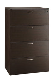 Napa Four-Drawer Lateral File 36"X22"X56 - Espresso