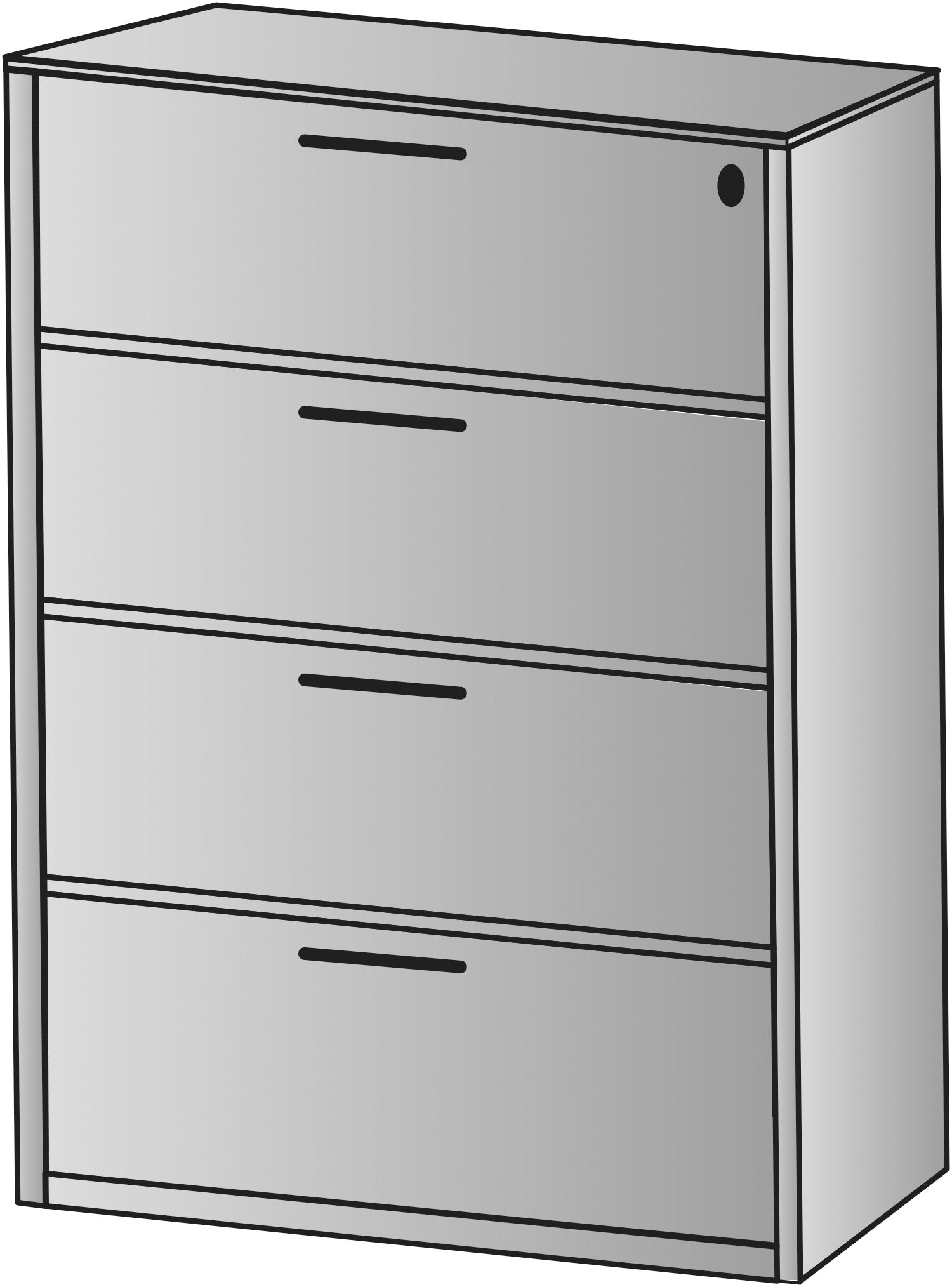 Napa Four-Drawer Lateral File 36"X22"X56 - Espresso