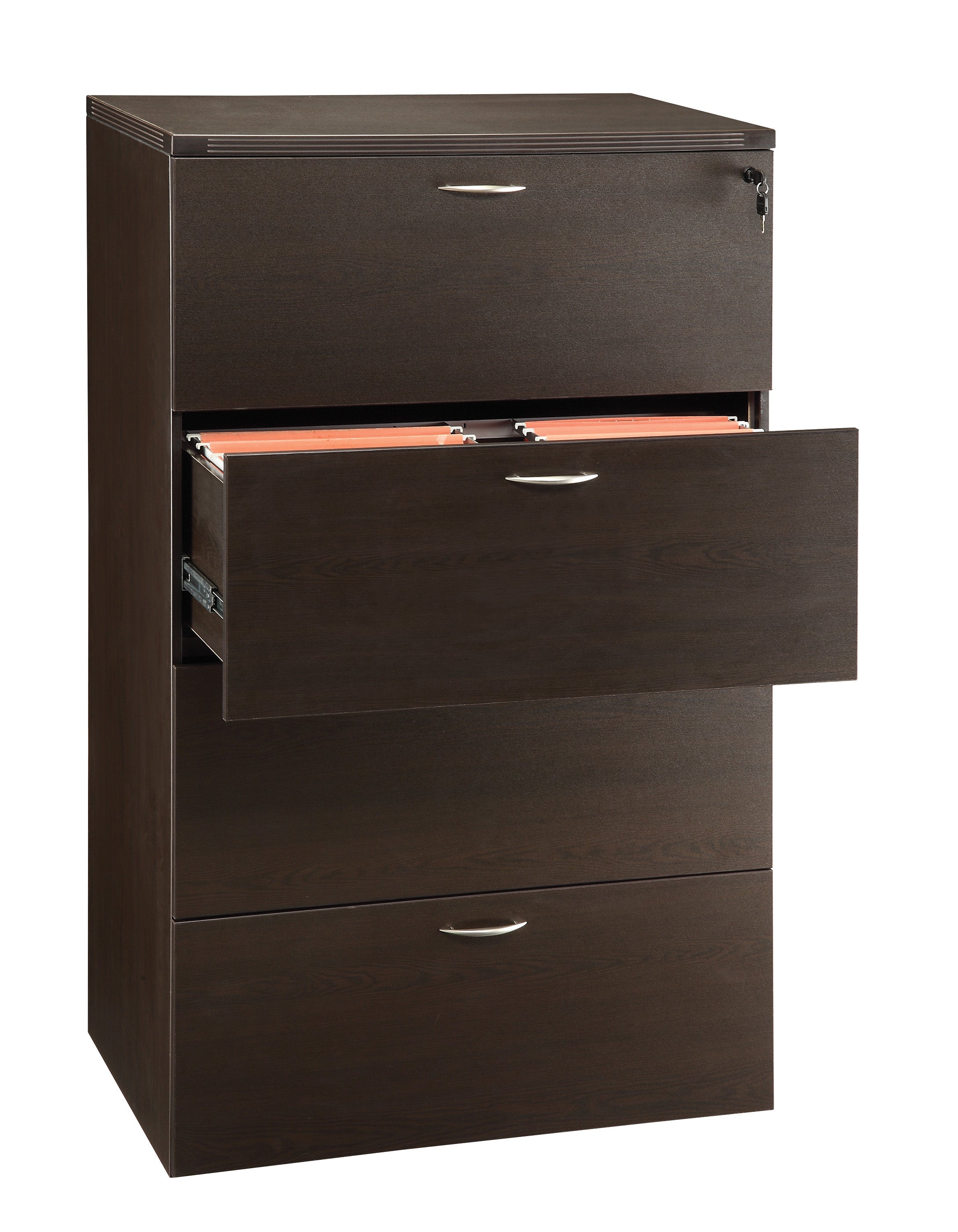 Napa Four-Drawer Lateral File 36"X22"X56 - Espresso