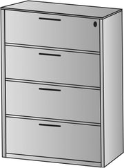 Napa Four-Drawer Lateral File 36"X22"X56 - Mahogany