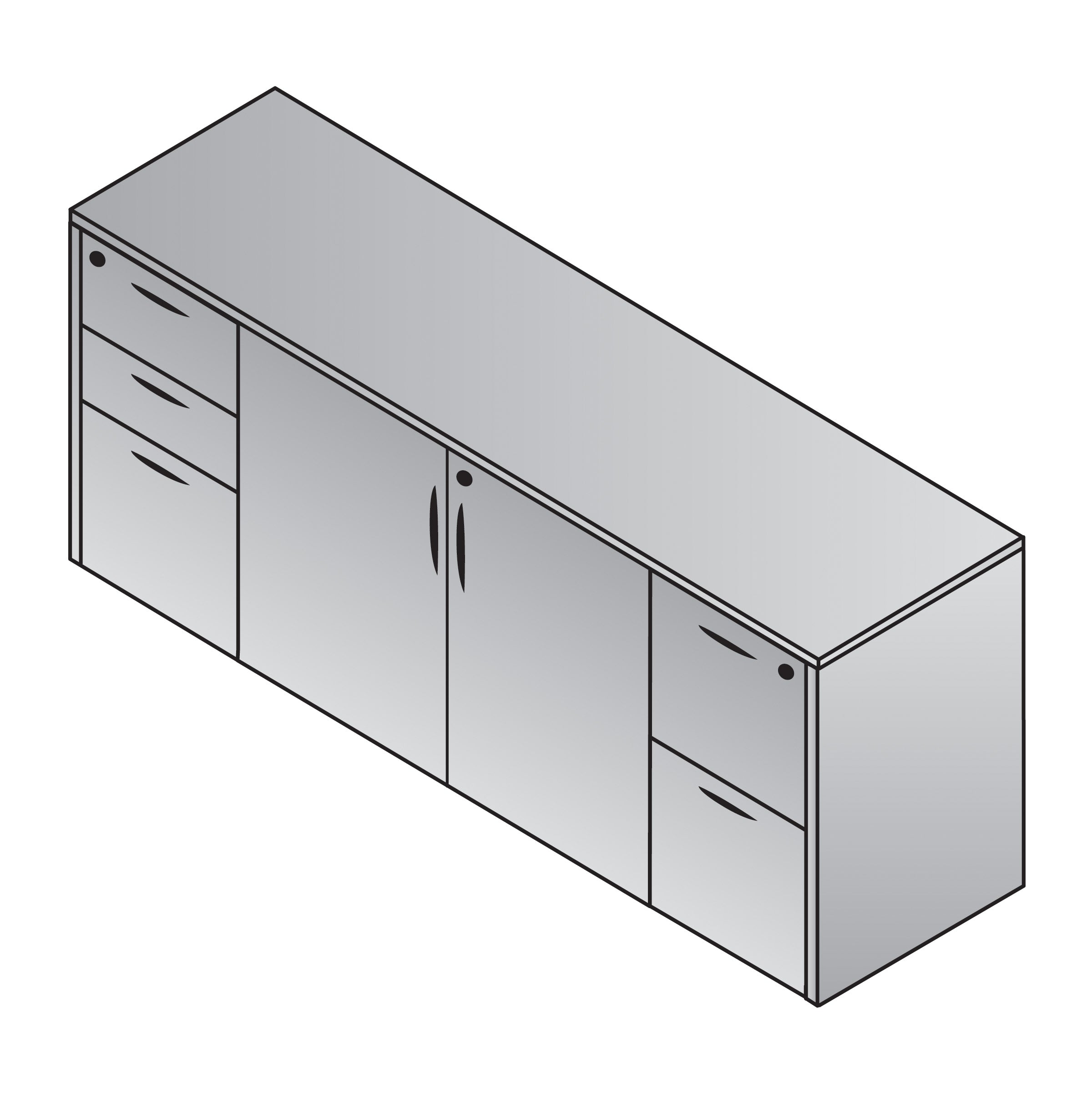 Pedestals for Storage Credenza CTN 1 of 2 - Espresso