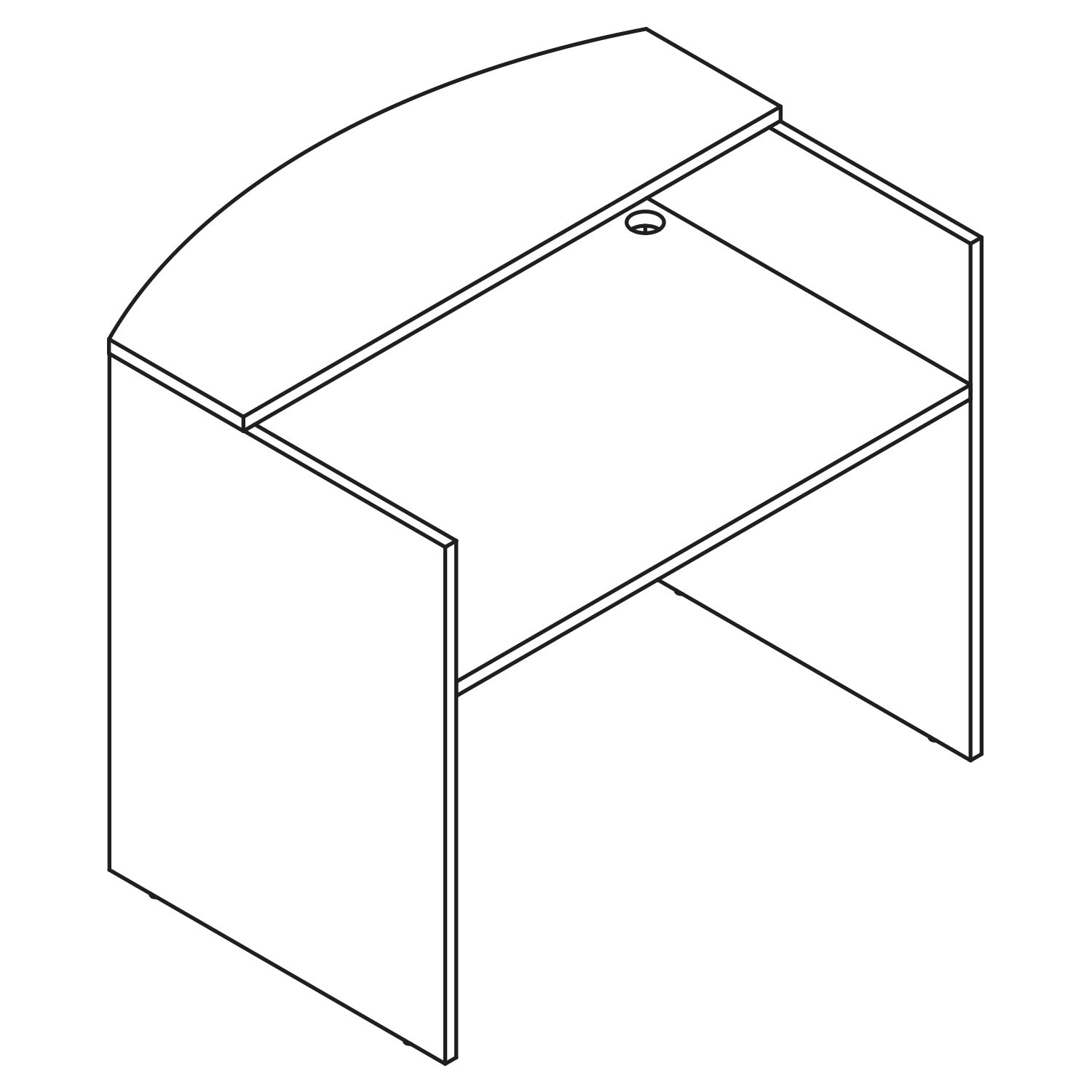 Napa 48" Reception Desk Shell - Natty Ash