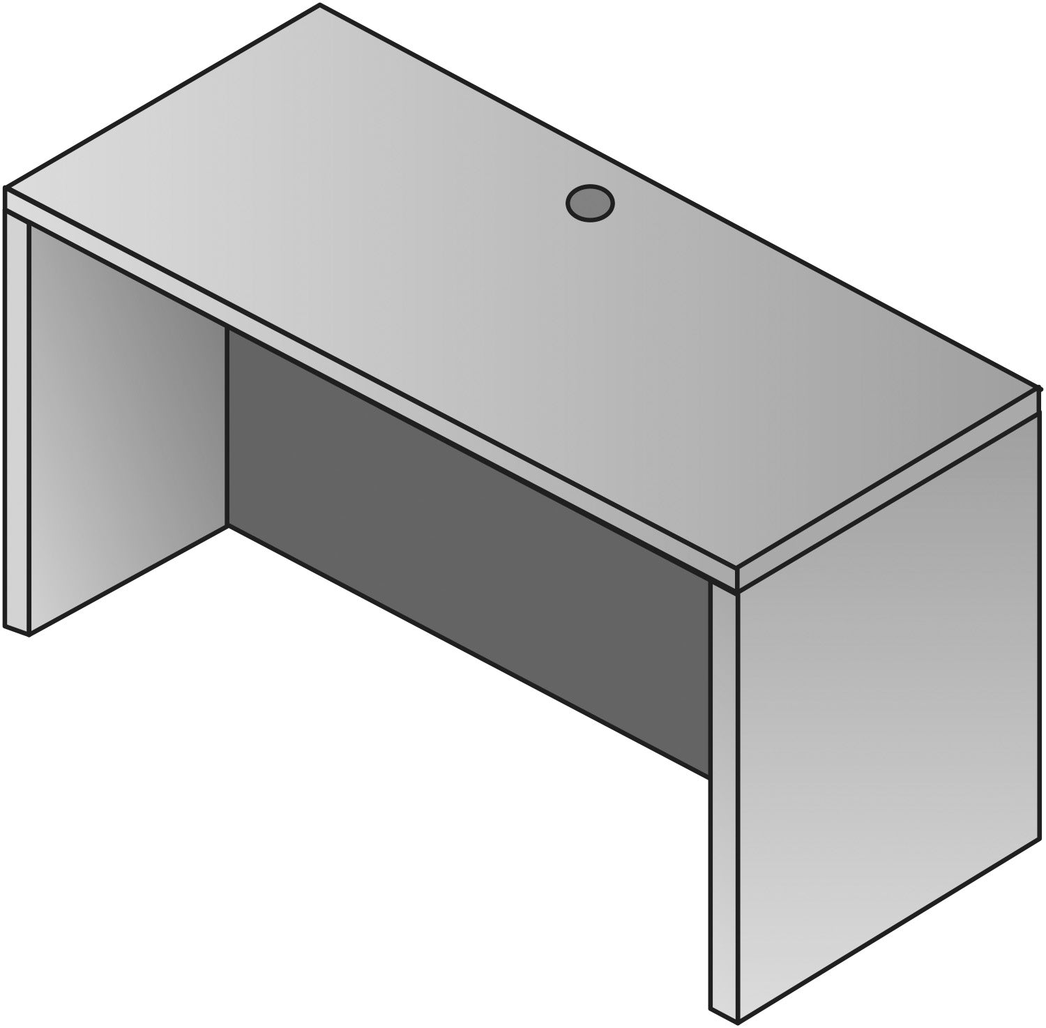 Napa Desk Shell 48"X30"X29" - Slate Grey