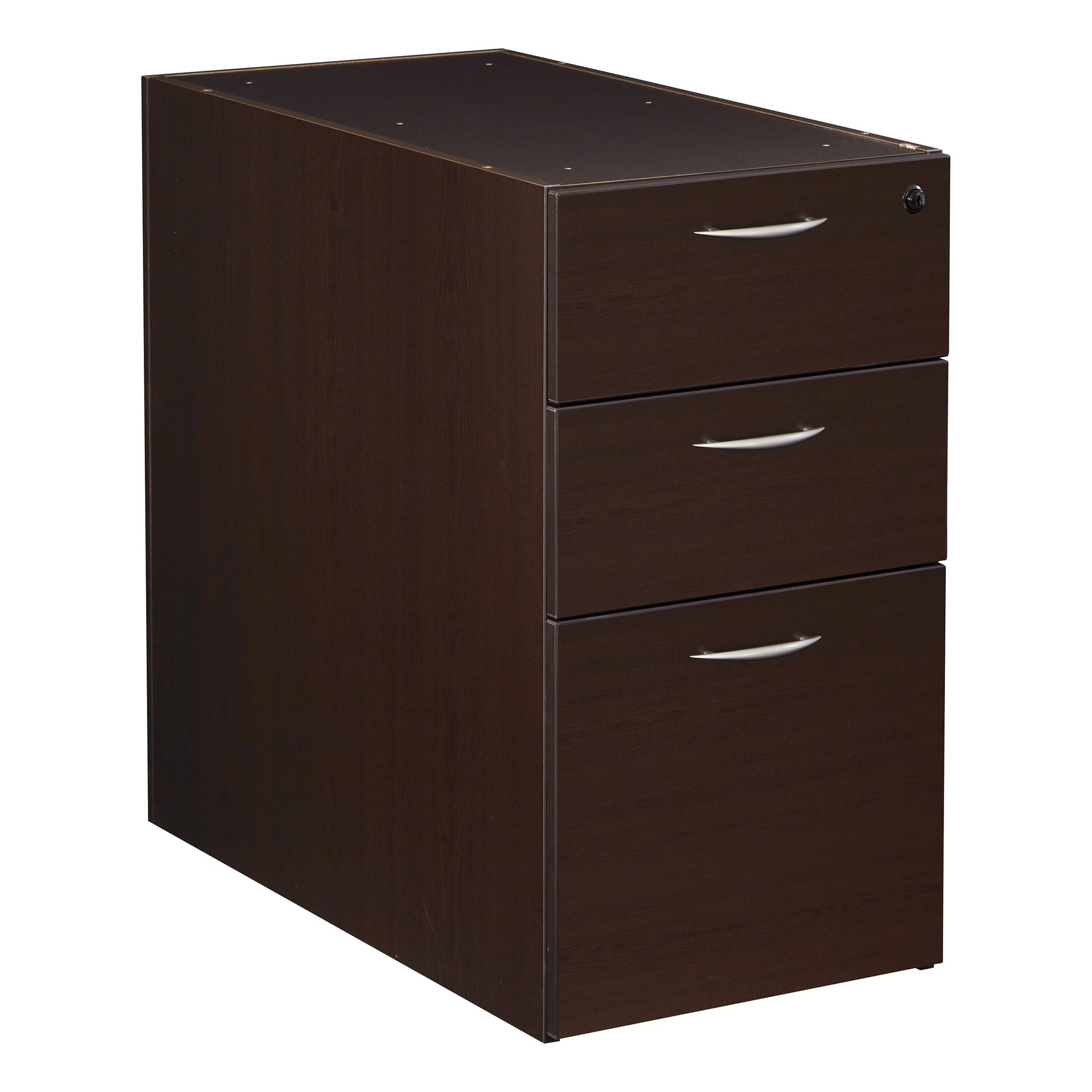 Napa 30"D Desk Pedestal, Box/Box/File - Espresso