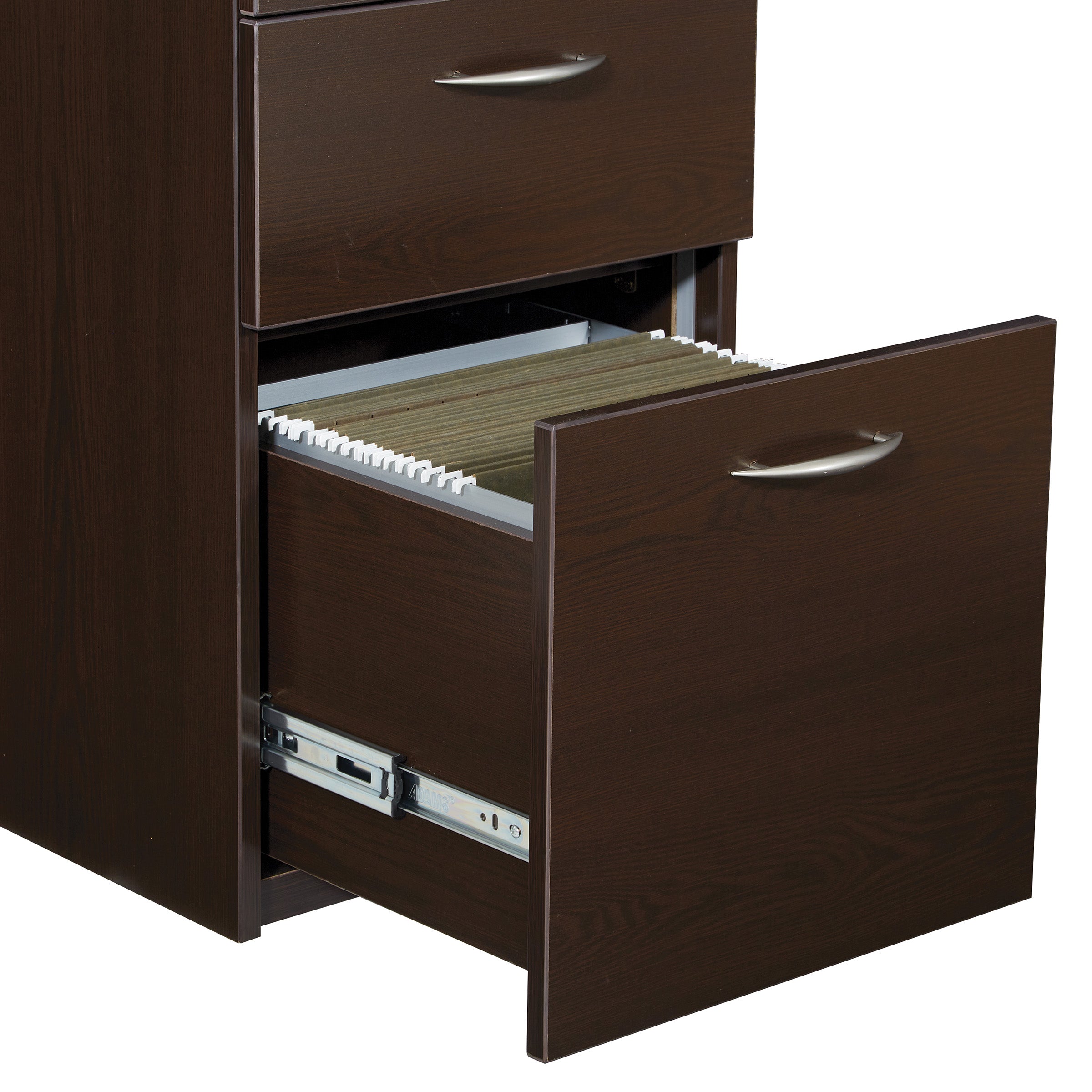Napa 30"D Desk Pedestal, Box/Box/File - Espresso