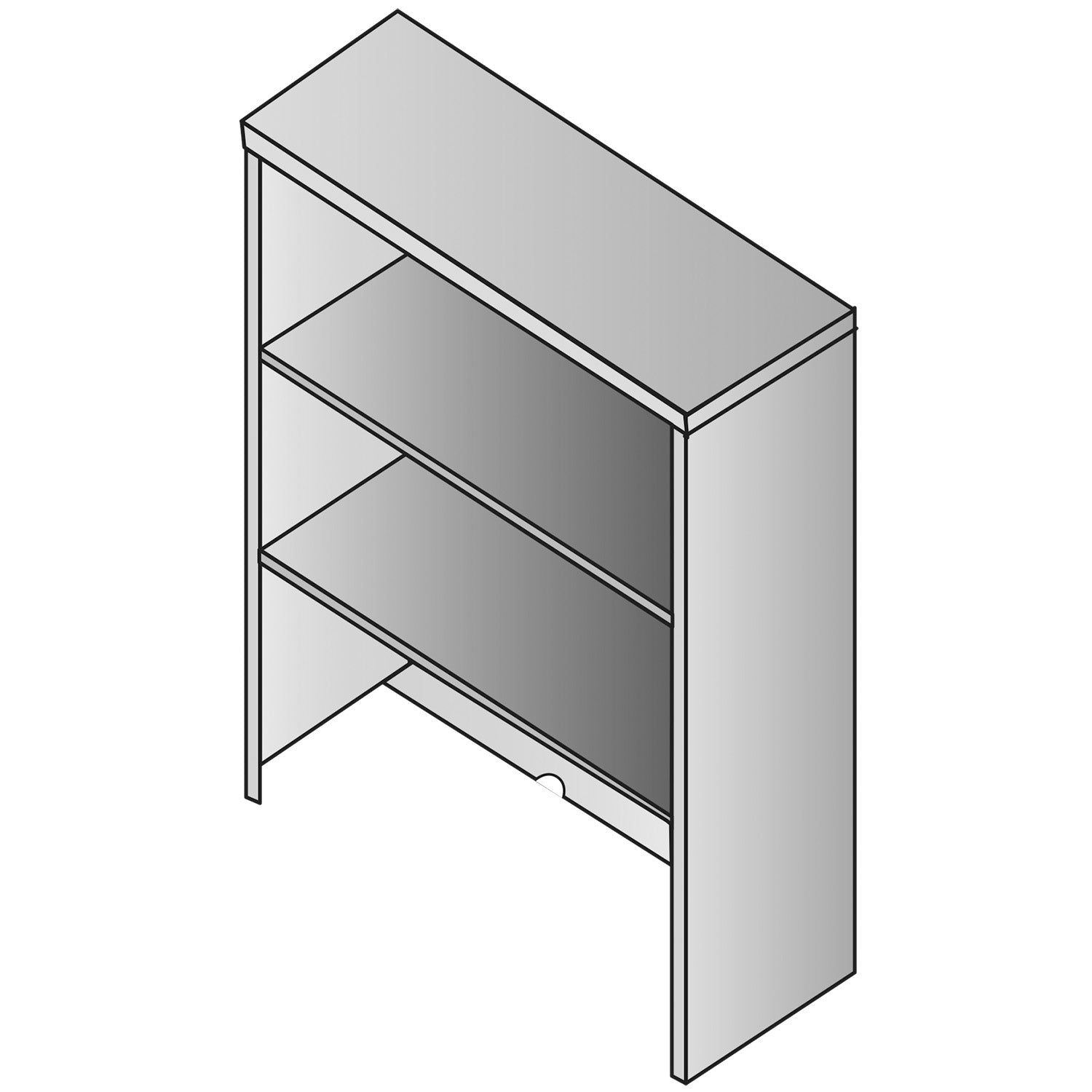 Napa Bookcase Hutch 35.5X14X36H - Slate Grey