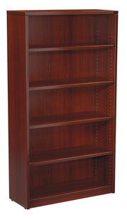 Napa 5-Shelf Bookcase, 35.5X14X65H - Mahogany