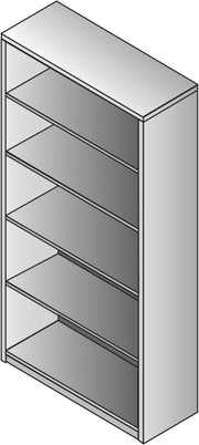 Napa 5-Shelf Bookcase, 35.5X14X65H - Slate Grey
