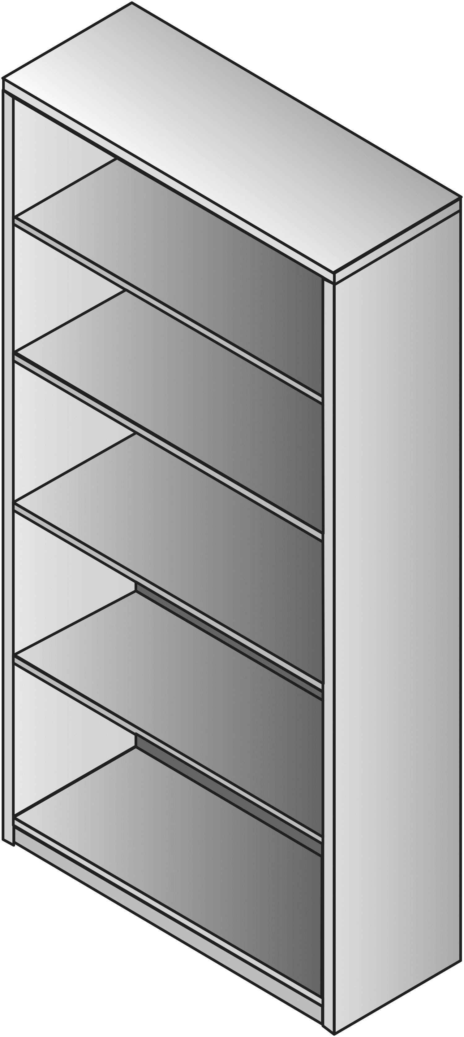 Napa 5-Shelf Bookcase, 35.5X14X65H - White
