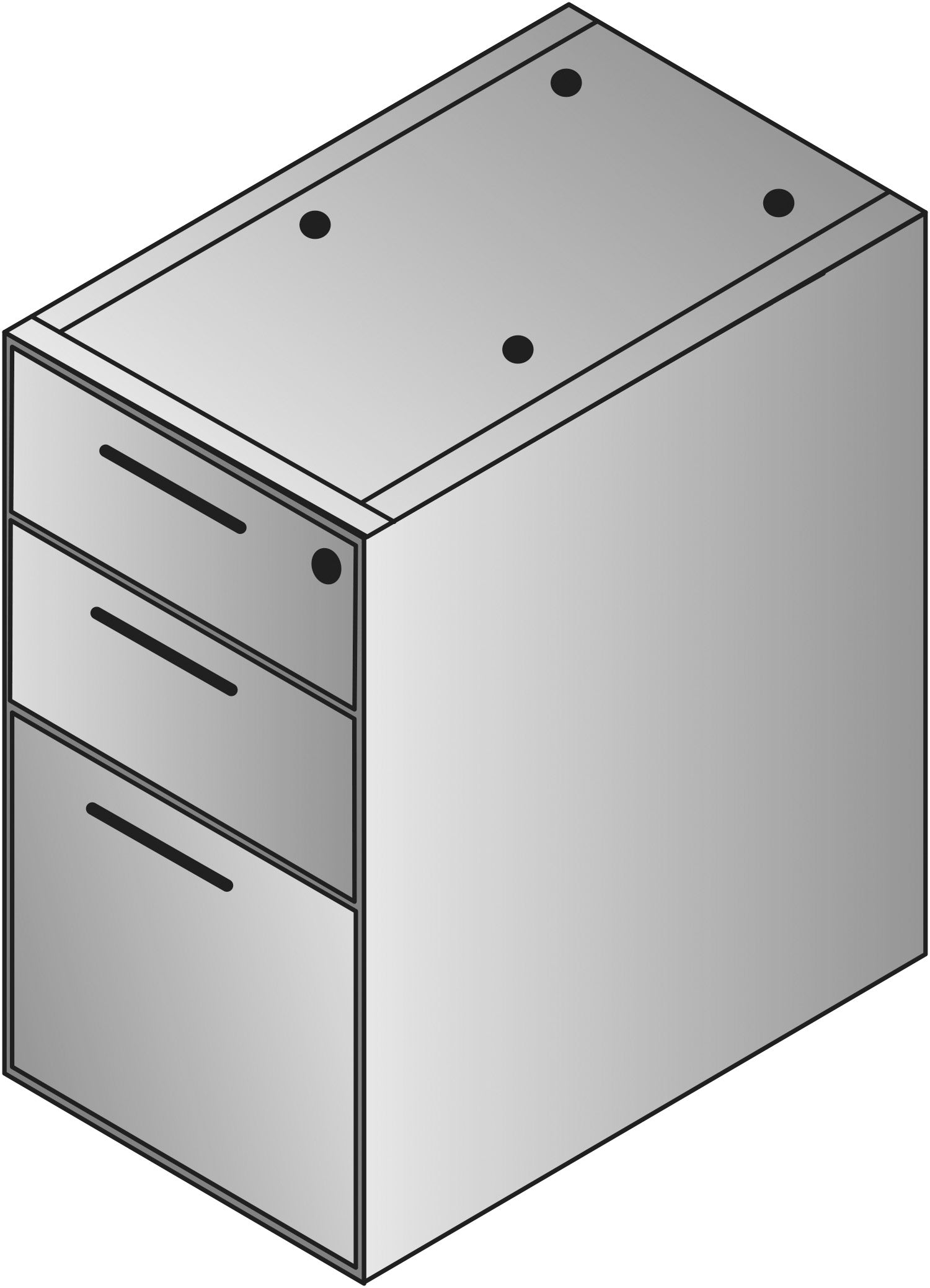 Napa Box/Box/File Pedestal - Natty Ash