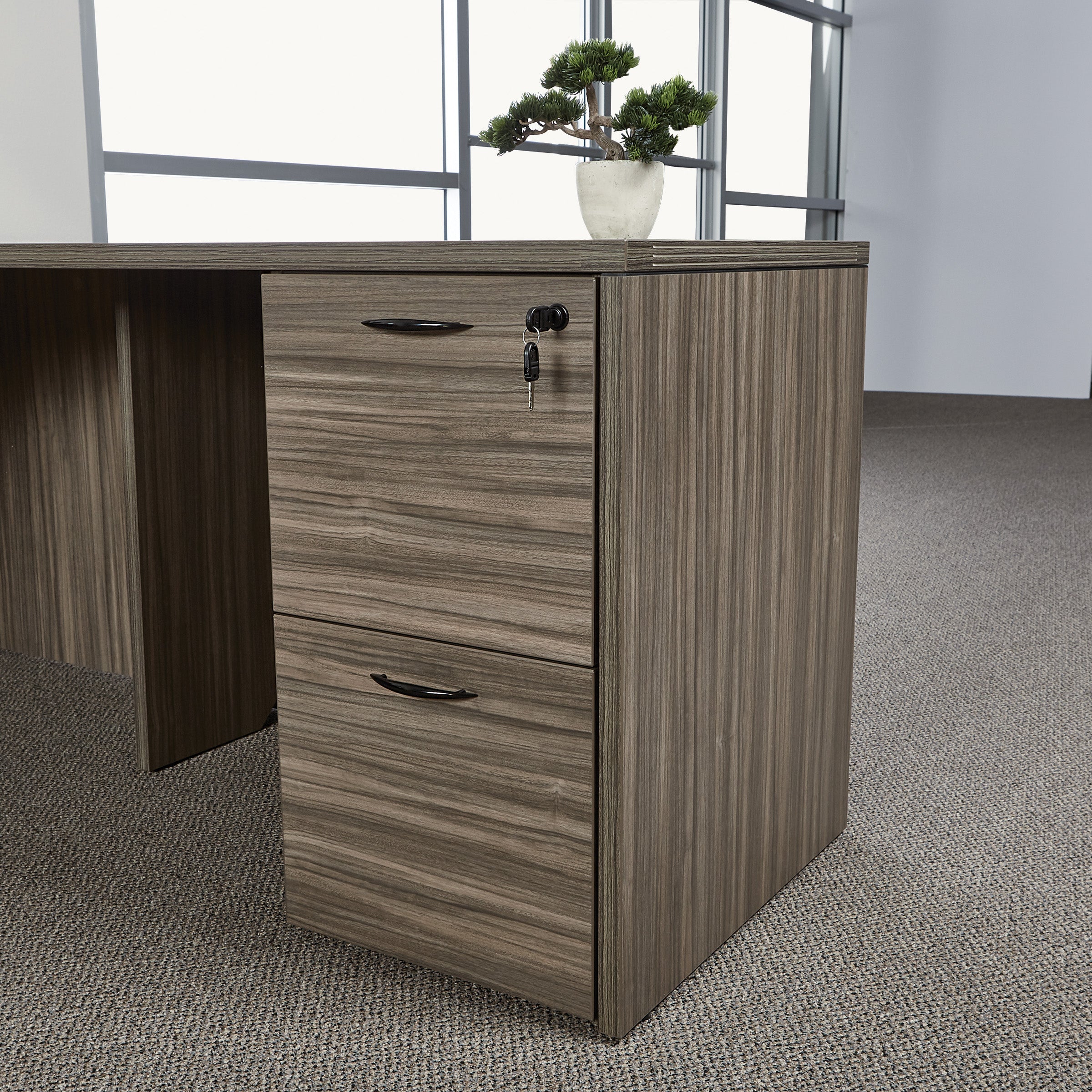 Napa File/File Pedestal - Urban Walnut