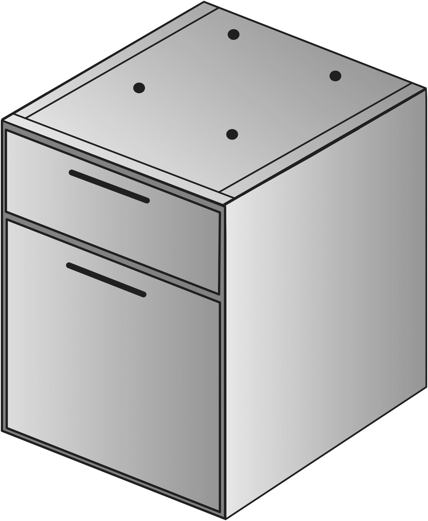 Napa Box/File Hanging Pedestal, 18"D - Natty Ash