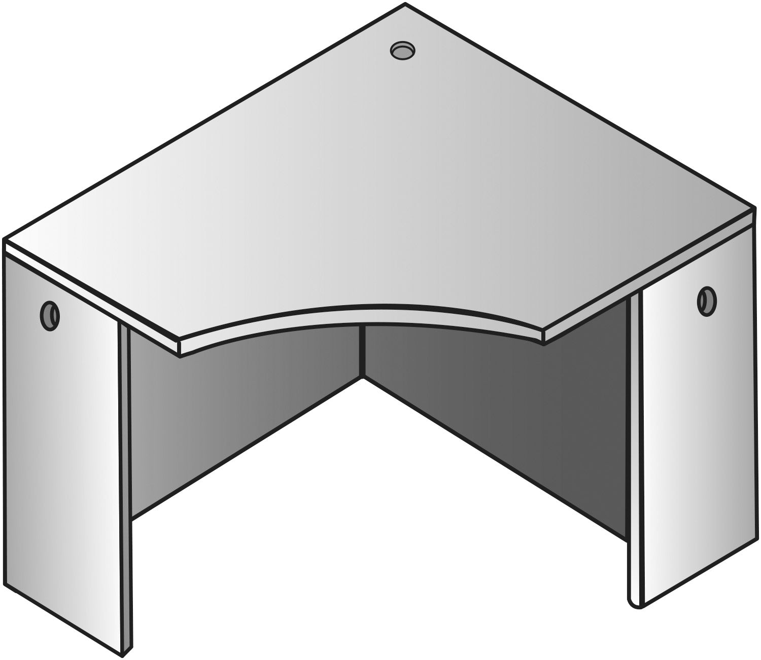 Corner Desk Shell, 42 x 24 - Natty Ash