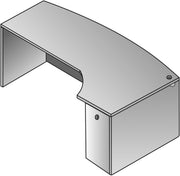 Napa Right Corner Bow Desk 71X48 - Espresso