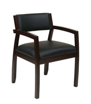 Napa Espresso Guest Chair With Upholstered Back - Black