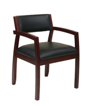 Napa Mahogany Guest Chair With Upholstered Back - Black
