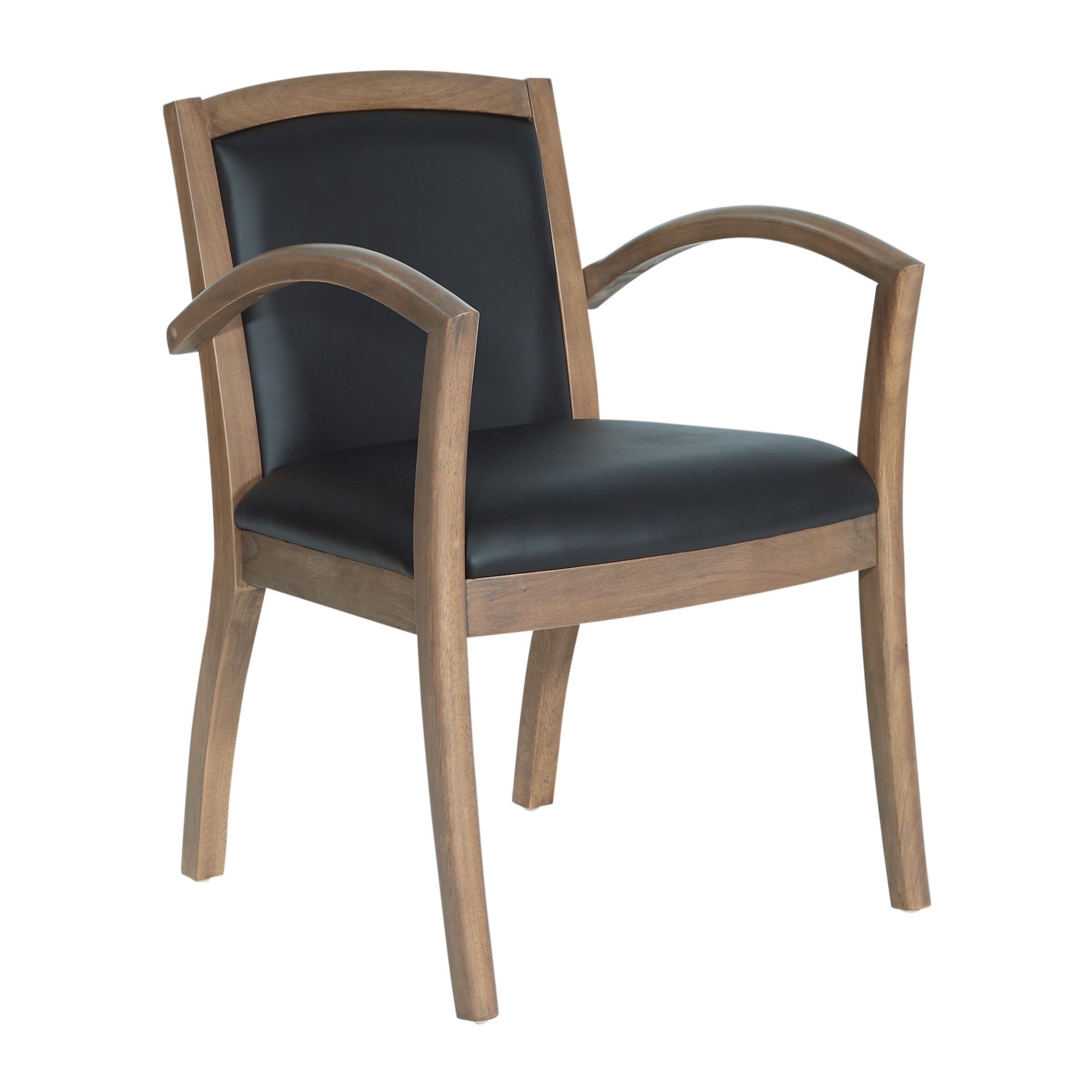 Napa Urban Walnut Guest Chair - Black