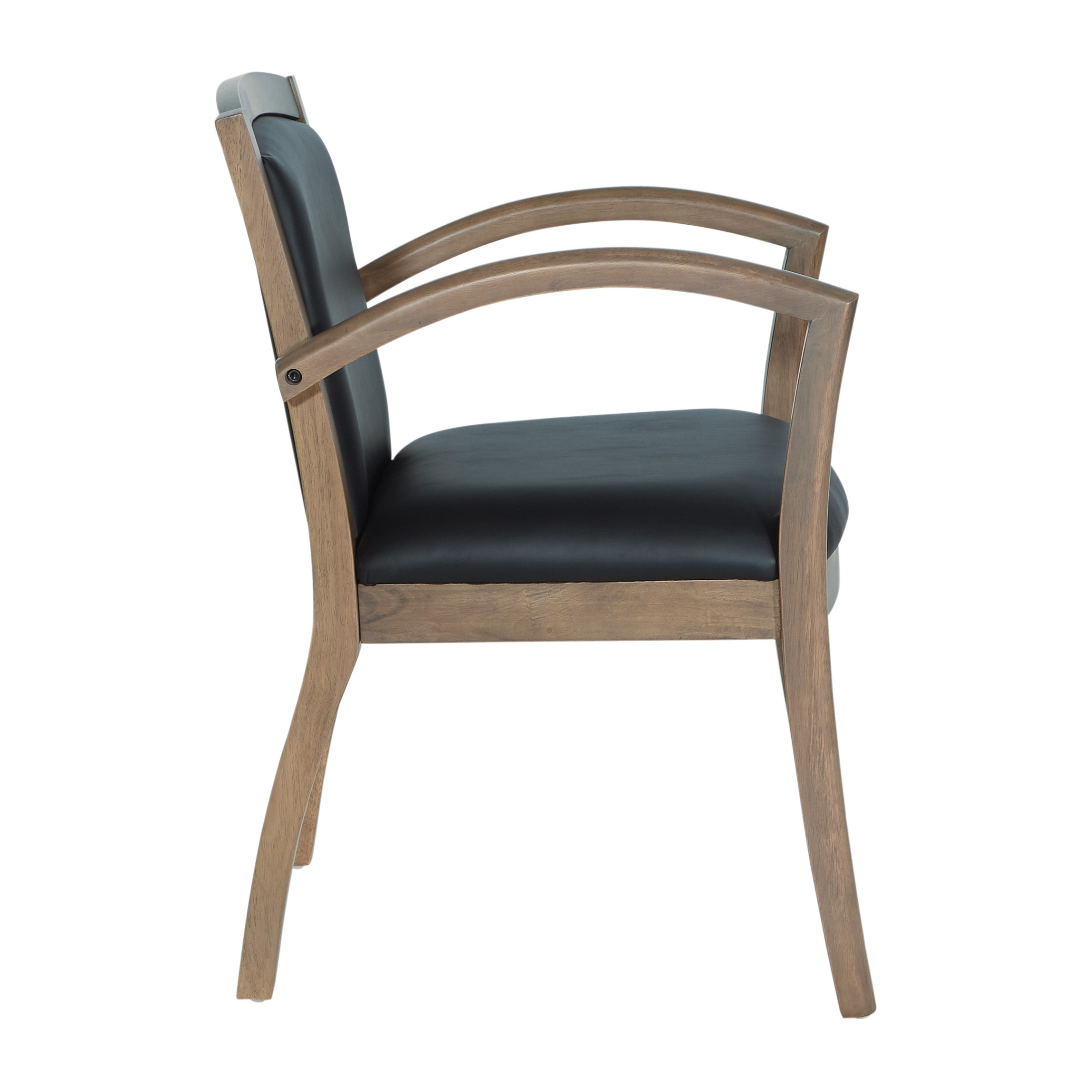 Napa Urban Walnut Guest Chair - Black
