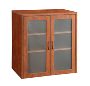 Napa 37"H Storage Cabinet, Glass/Wood Doors - Cherry