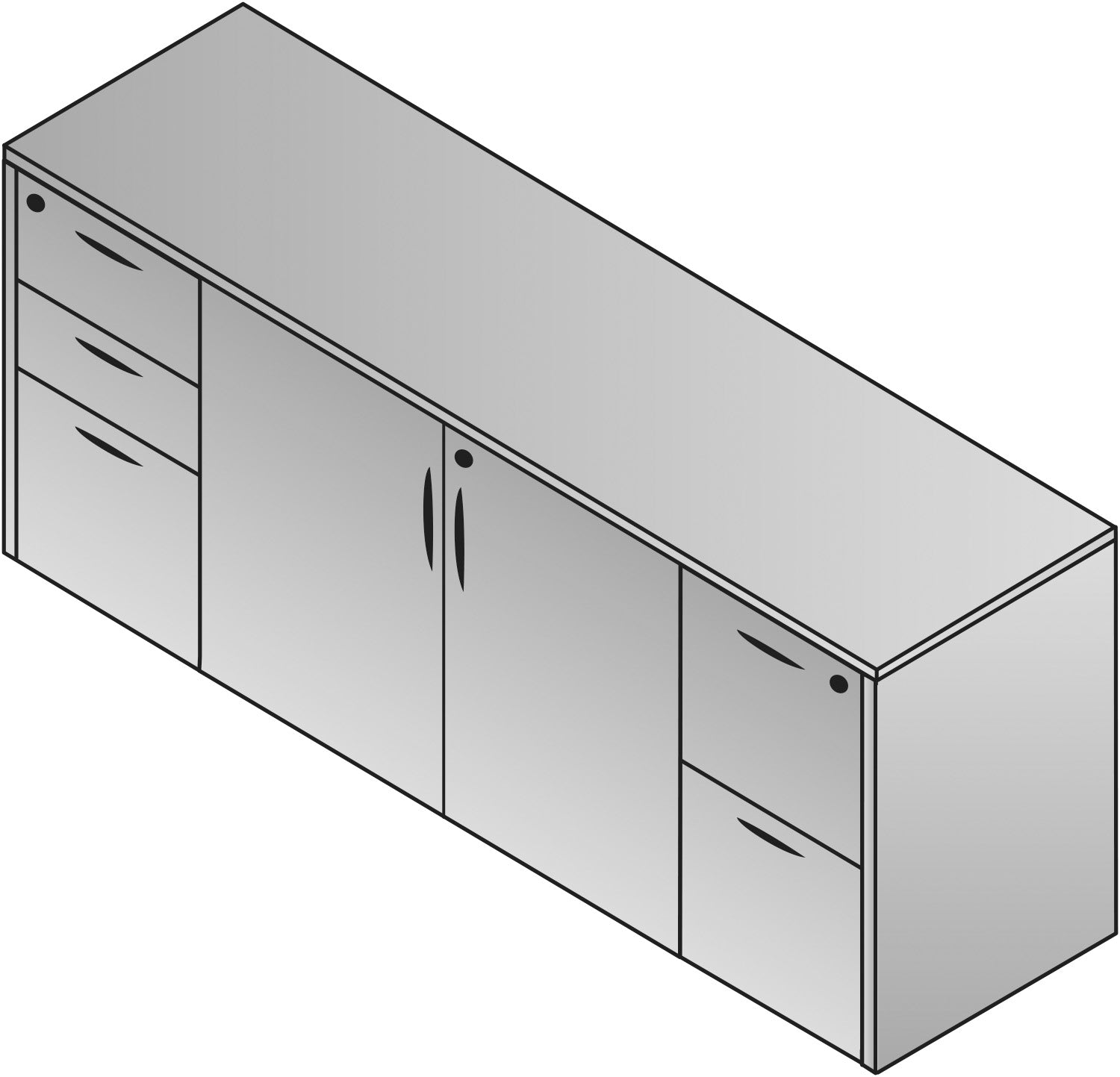 Storage Credenza 72" x 22" x 29" 2/CTN - Espresso