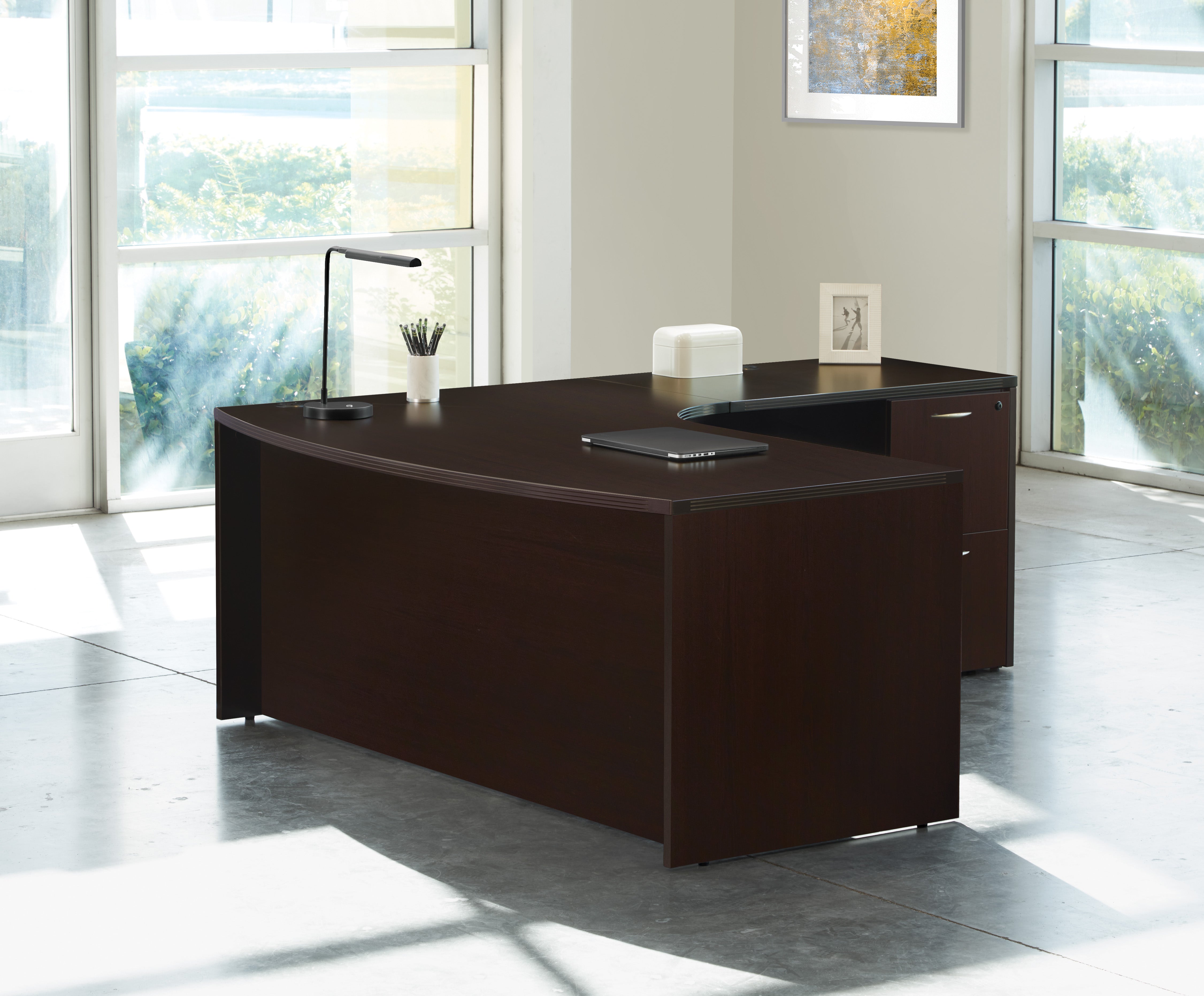 Napa Right L Shape W/Curved Corner 71"X83" - Espresso