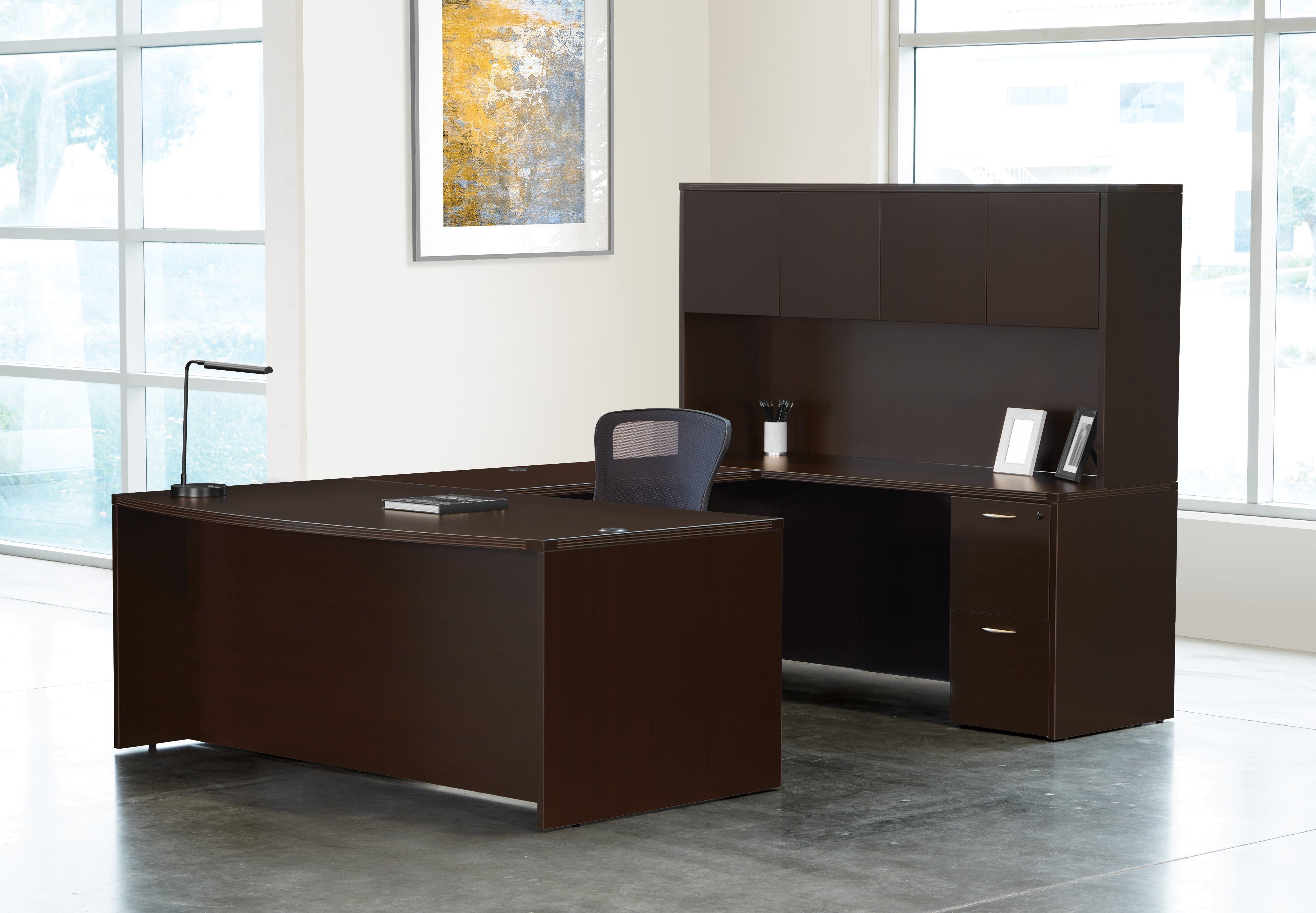 Napa U Shape W/Hutch 71X113 - Espresso