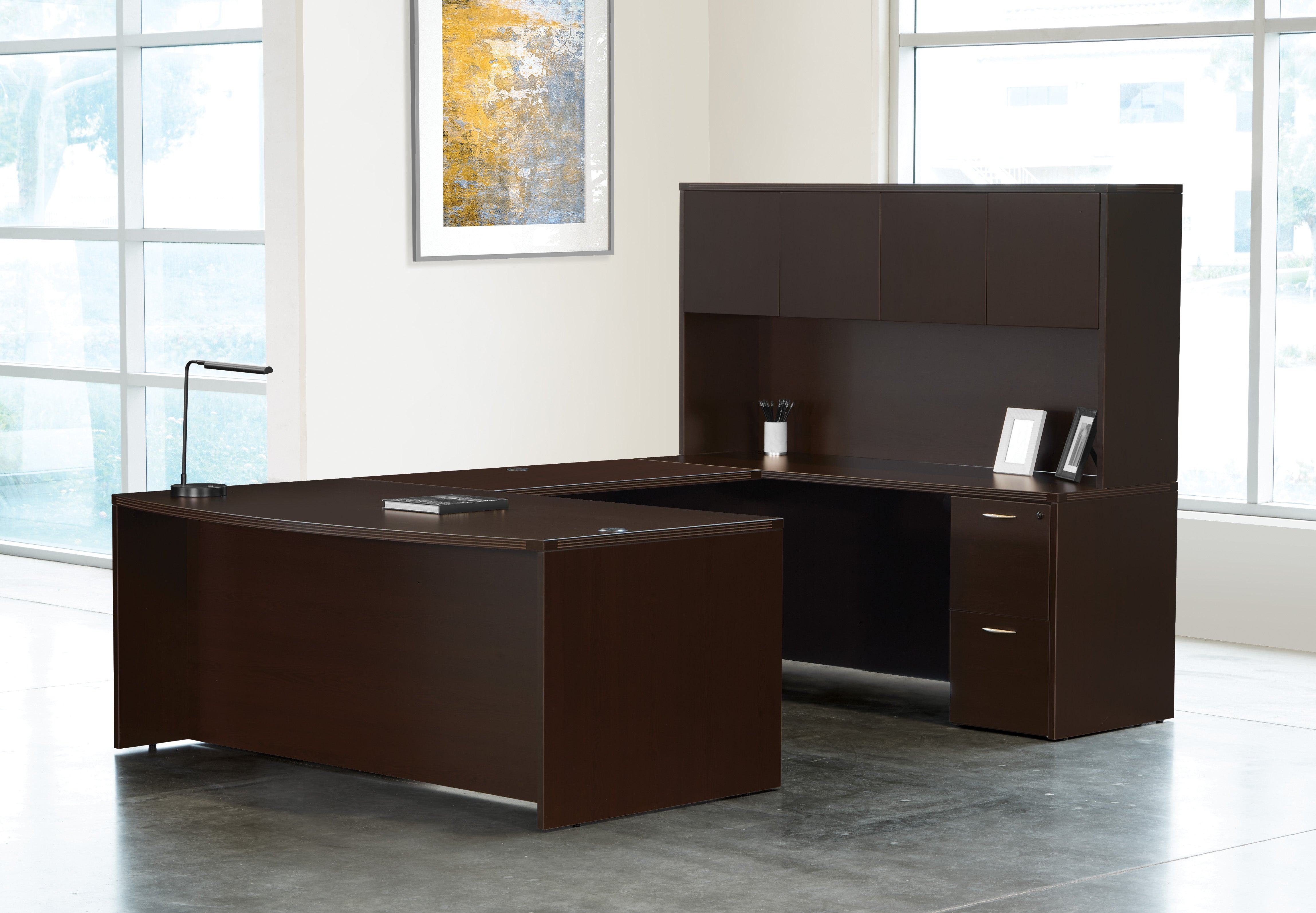 Napa U Shape W/Hutch 71X113 - Espresso
