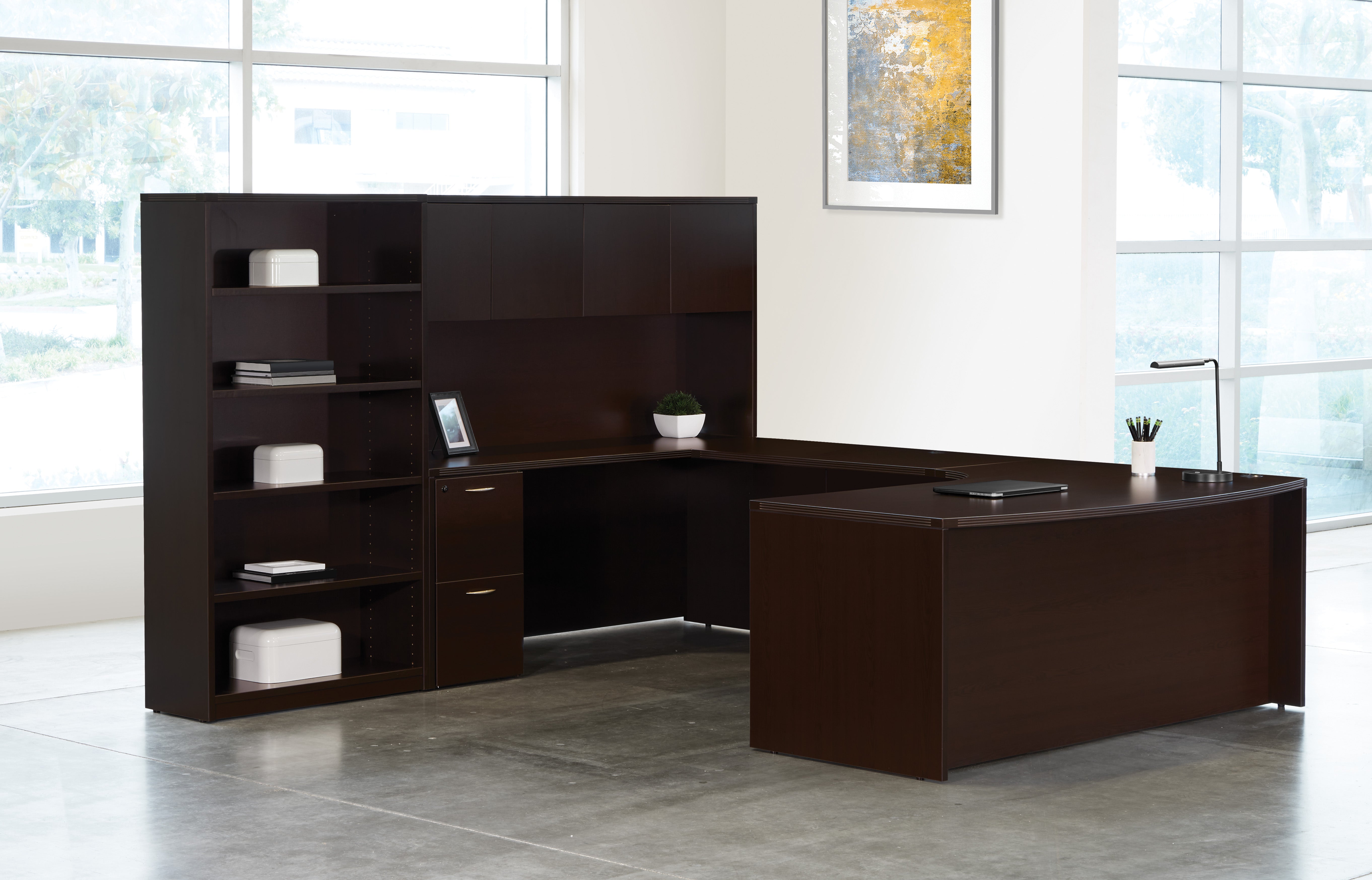Napa Left U W/Corner + Storage 107X107 - Espresso