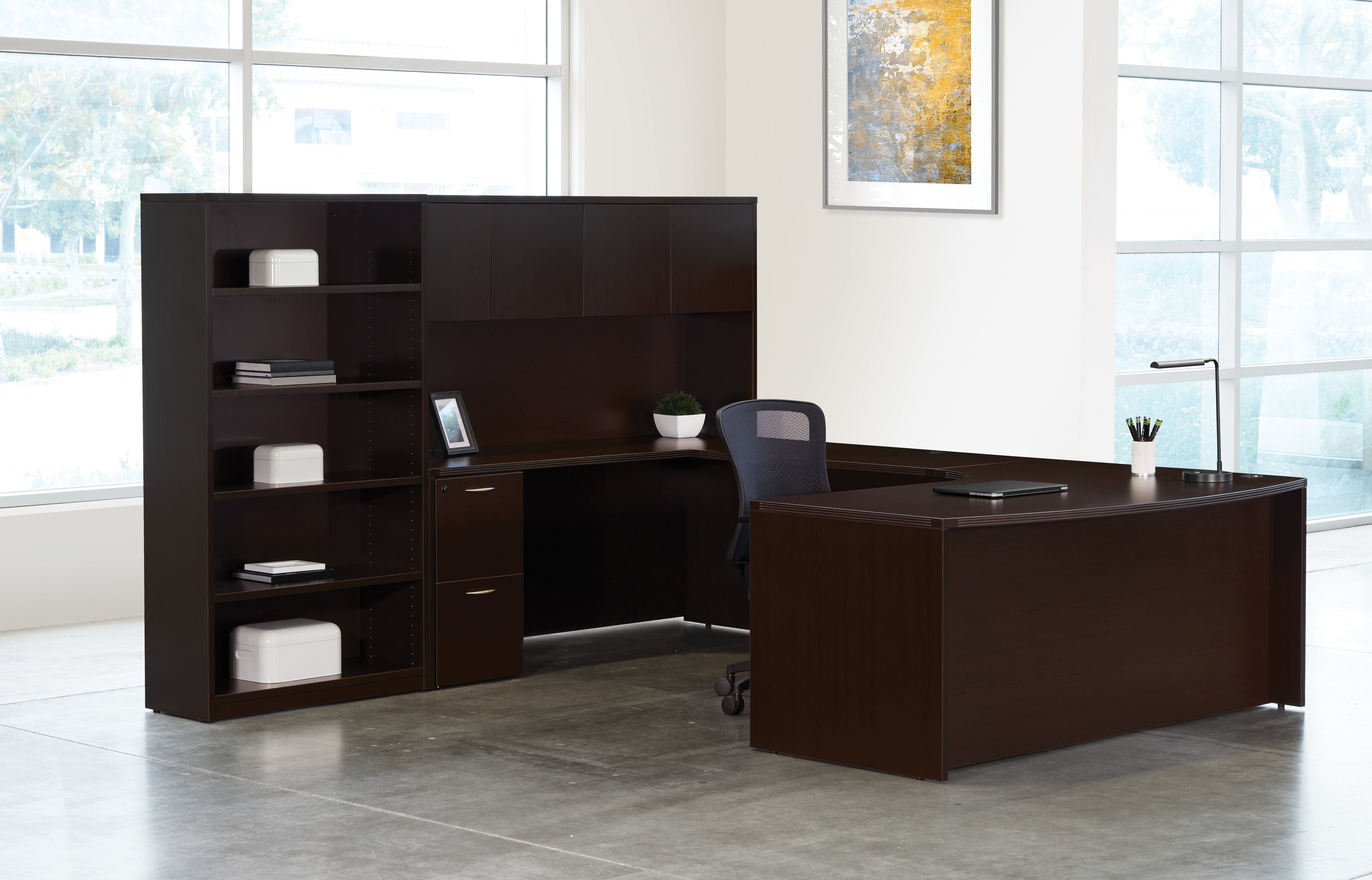 Napa Left U W/Corner + Storage 107X107 - Espresso