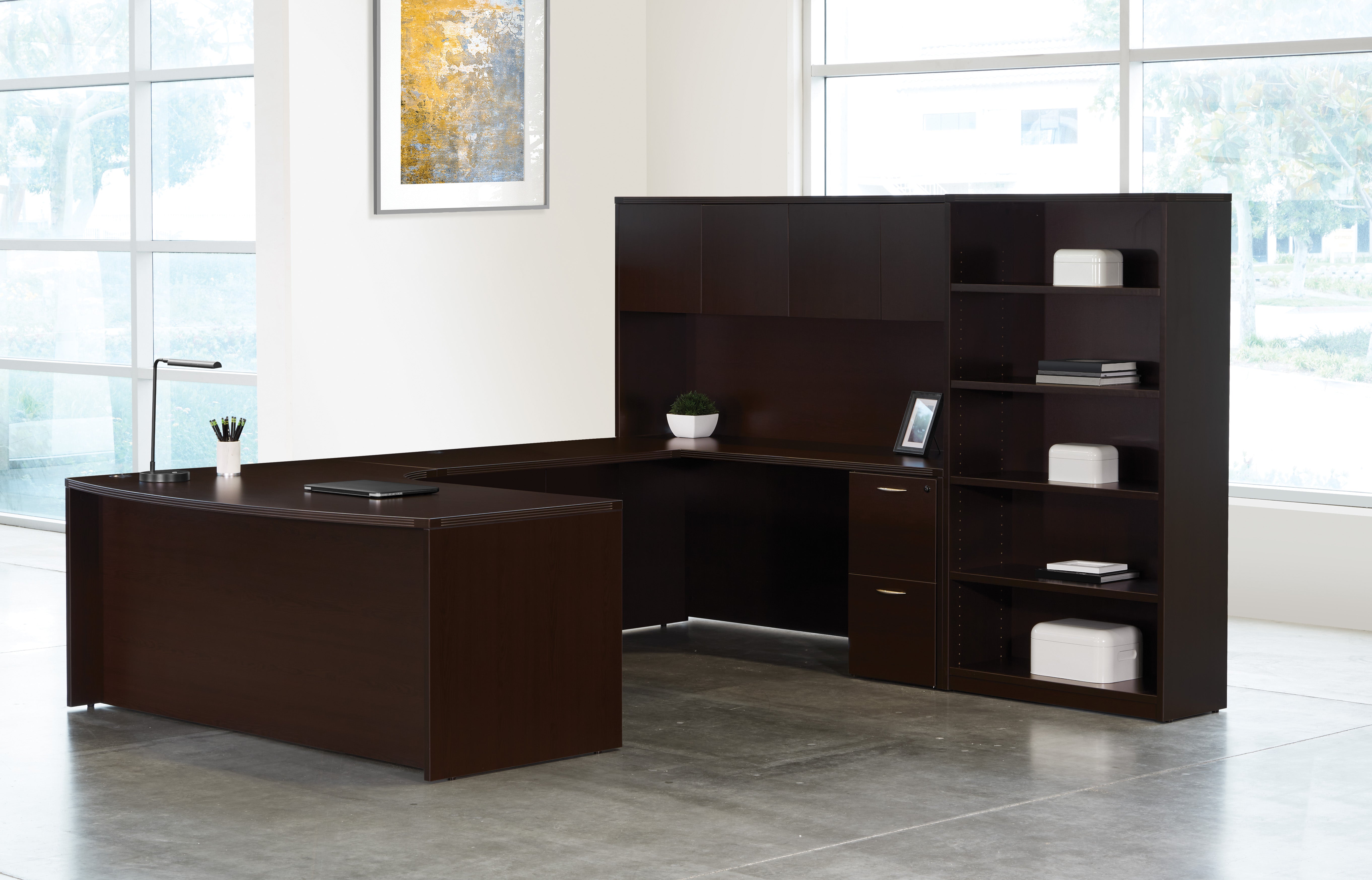 Napa Right U W/Corner + Storage 107X107 - Espresso