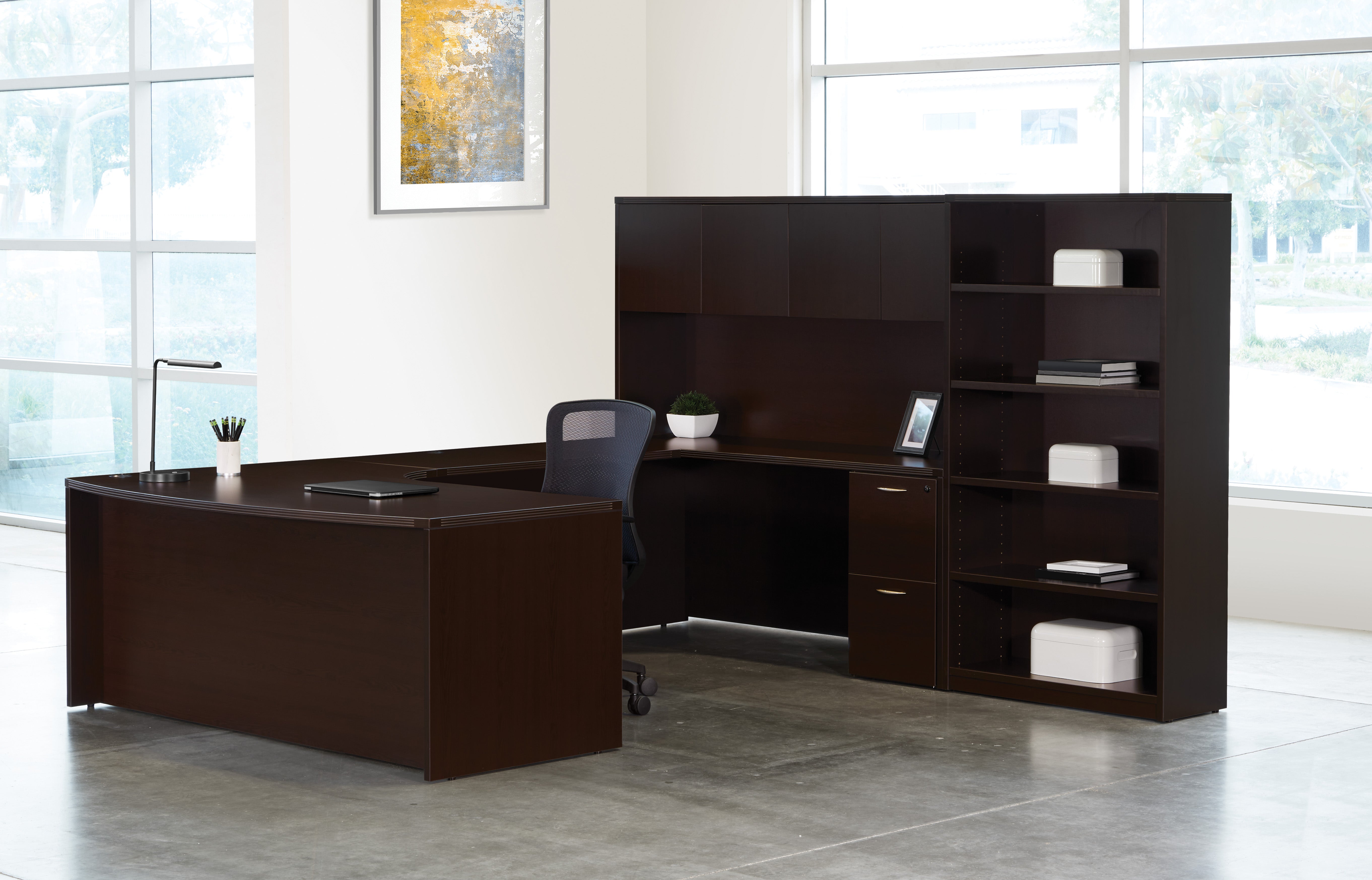 Napa Right U W/Corner + Storage 107X107 - Espresso