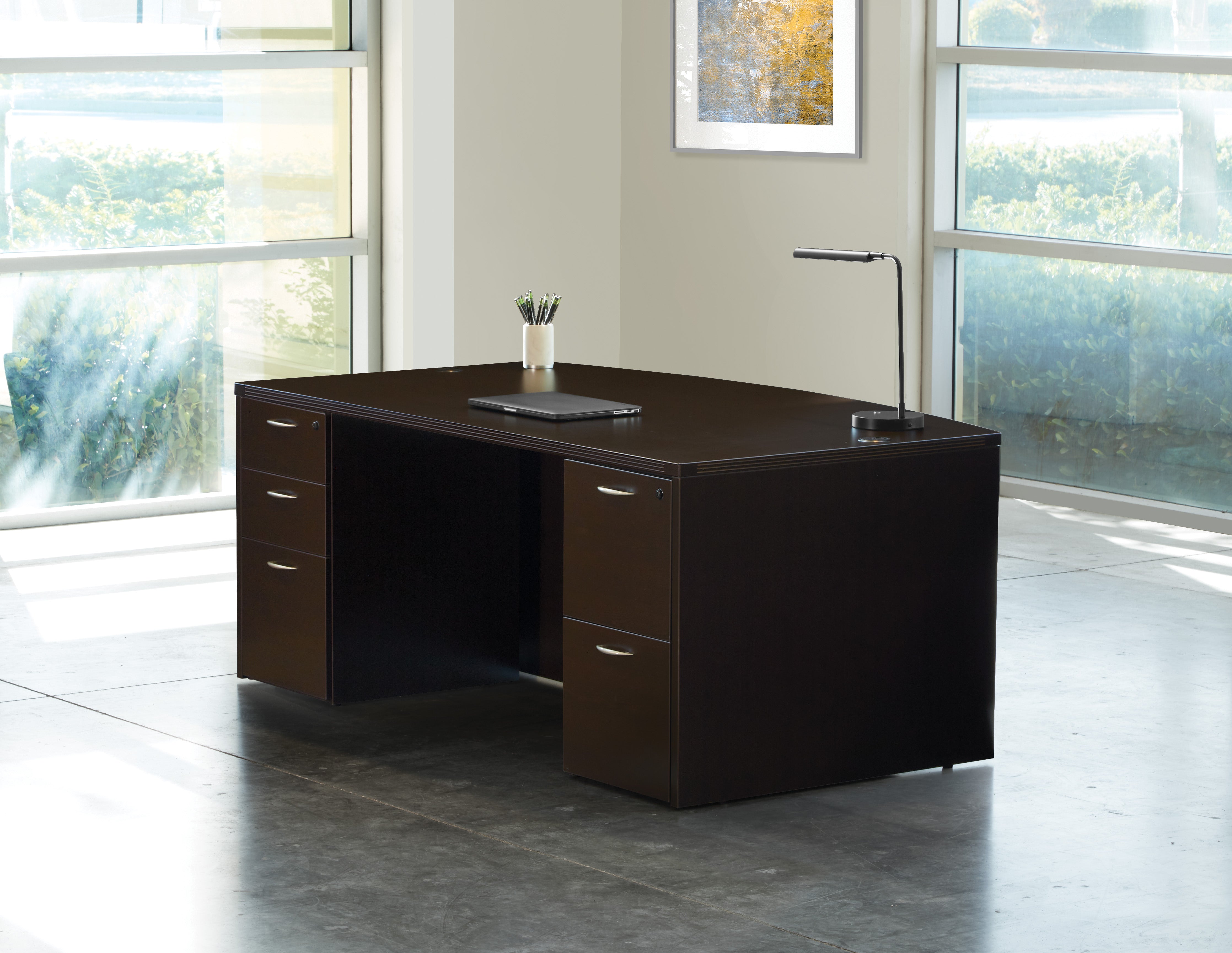 Napa Bow Top Desk 71"X41" - Espresso