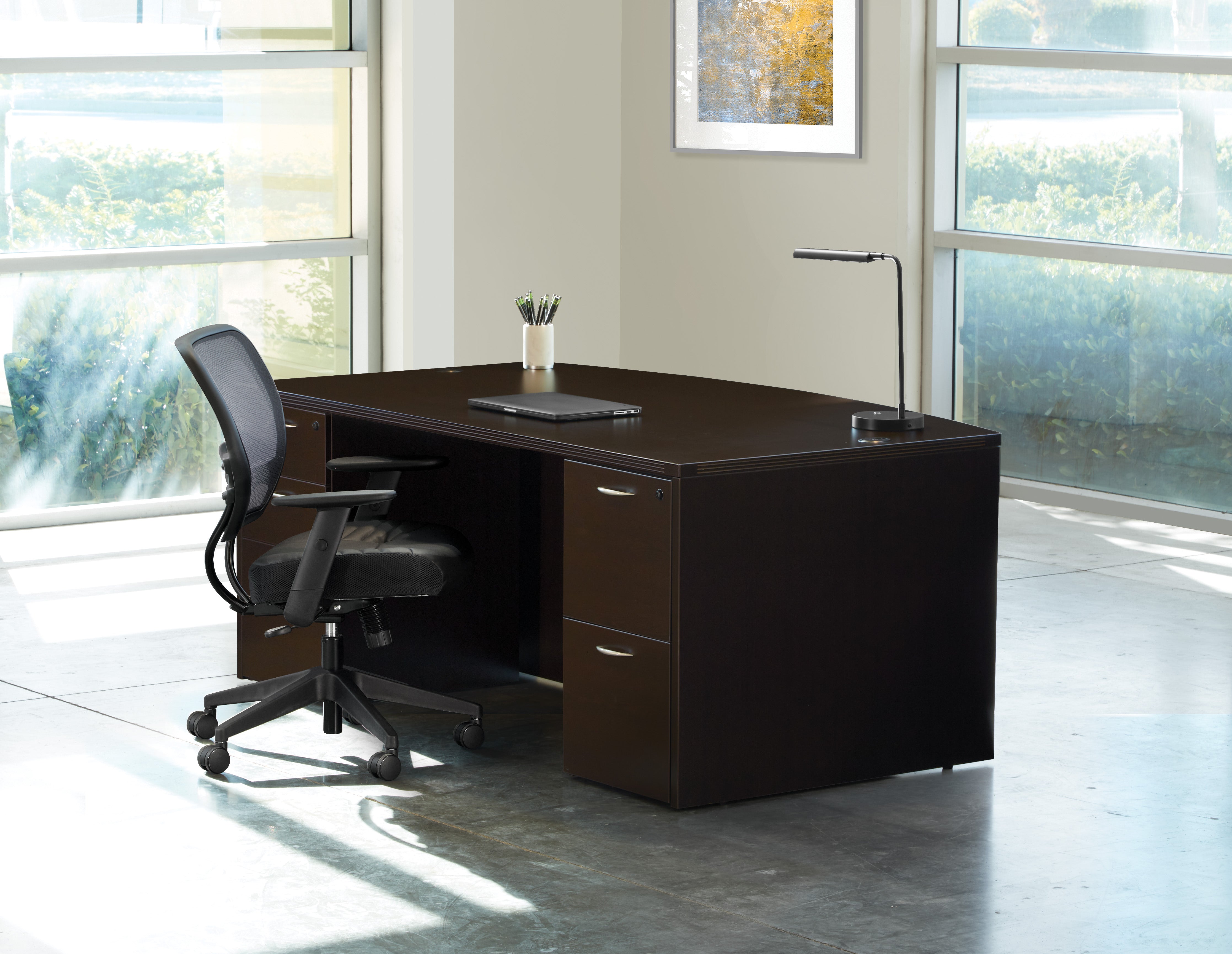 Napa Bow Top Desk 71"X41" - Espresso