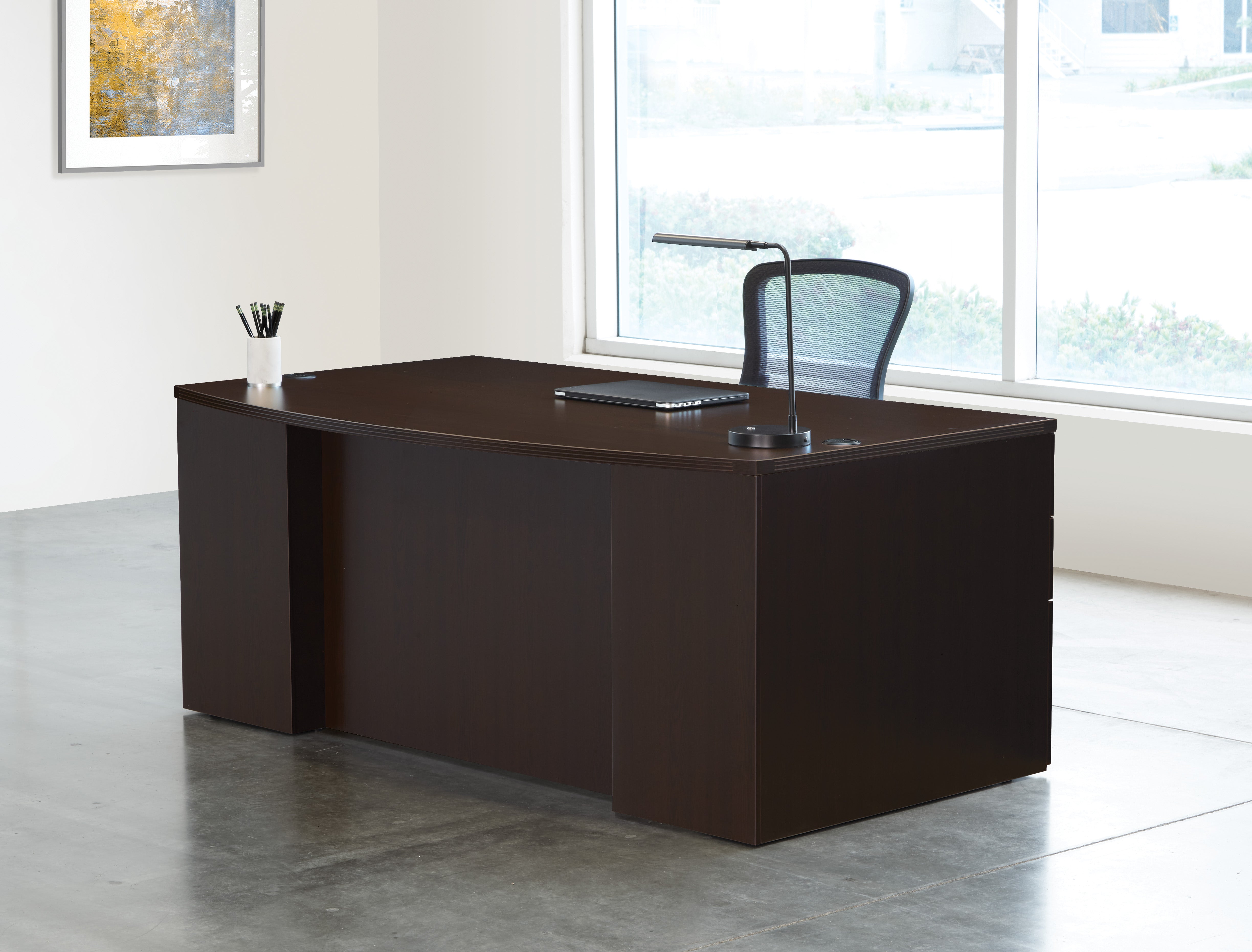 Napa Bow Top Desk 71" x 40" - Espresso