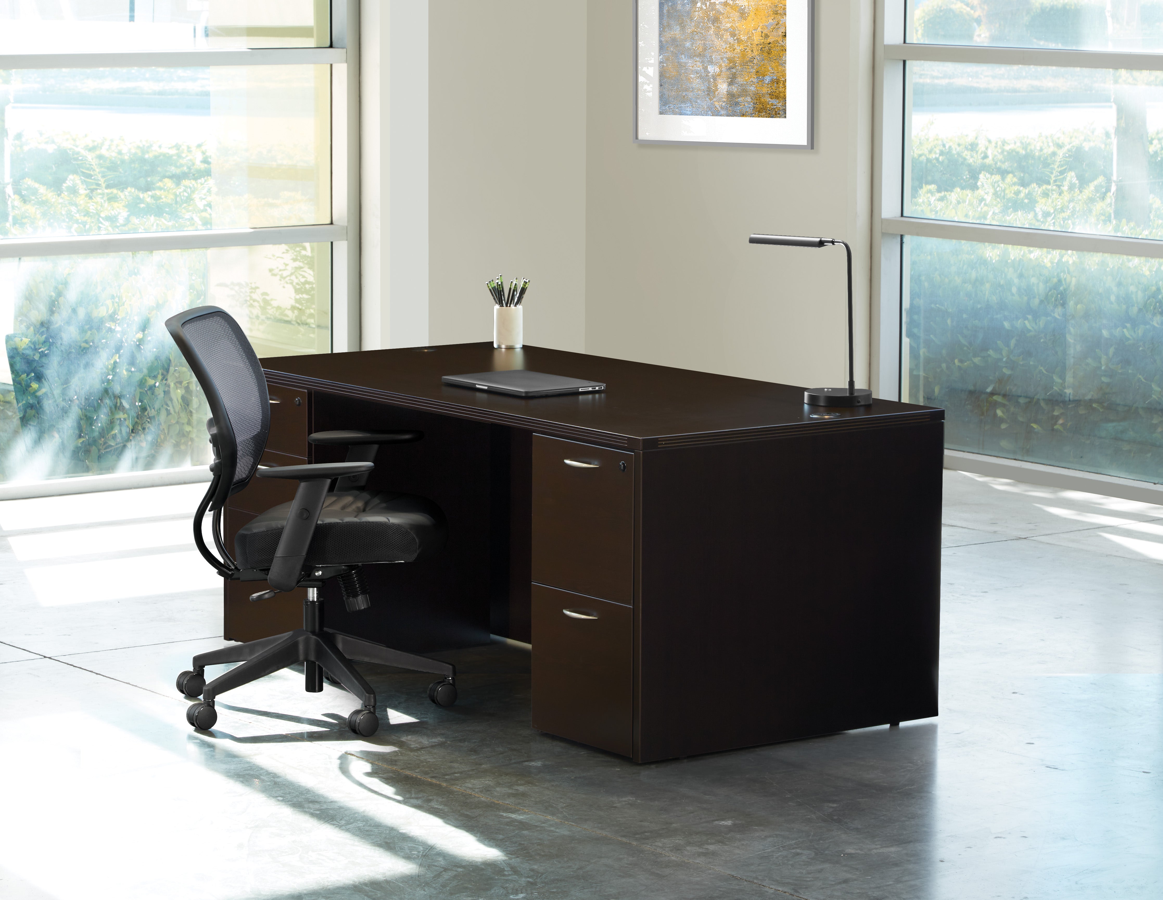 Napa Double Pedestal Desk 71"X35" - Espresso
