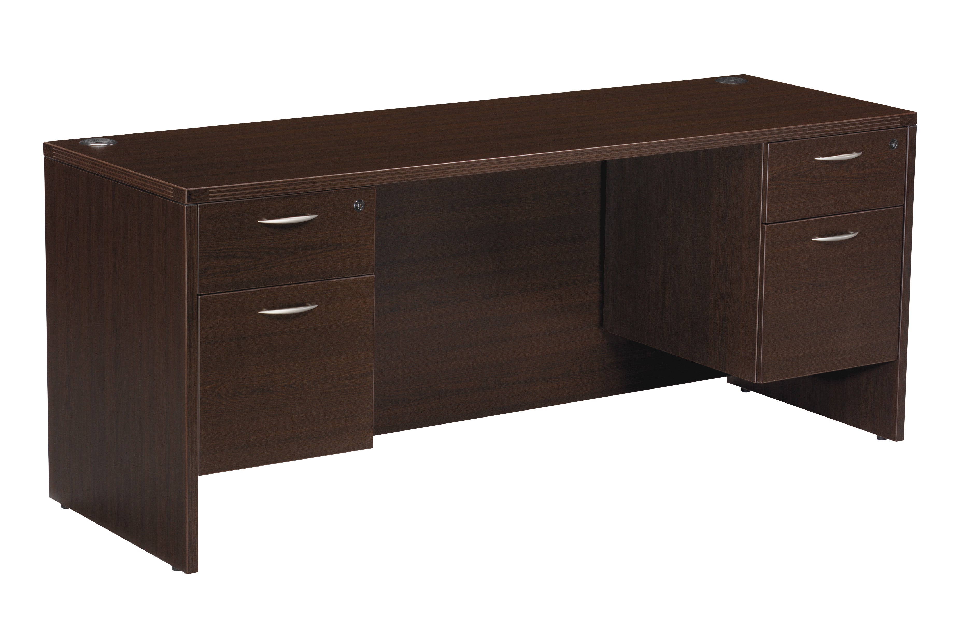 Napa Double Pedestal Desk 66"X30" - Espresso