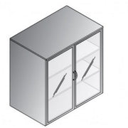 Wall-Mount Overhead with Glass Doors - Mahogany