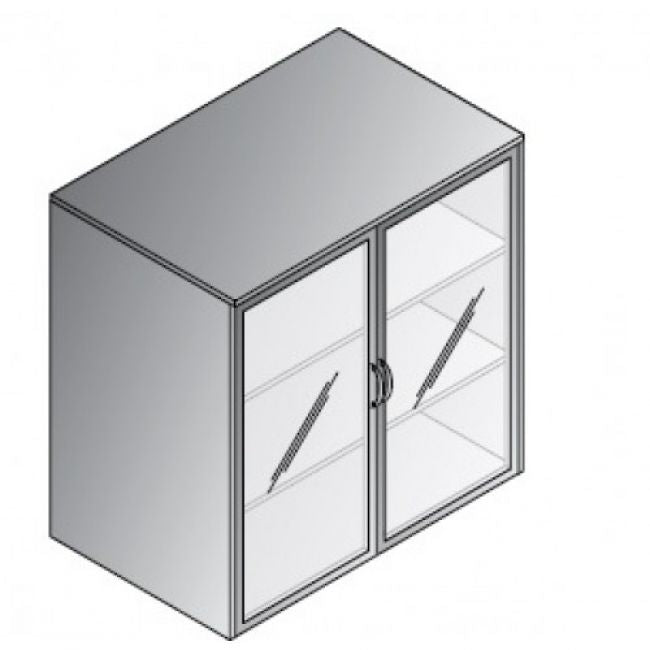 Wall-Mount Overhead with Glass Doors - Mahogany