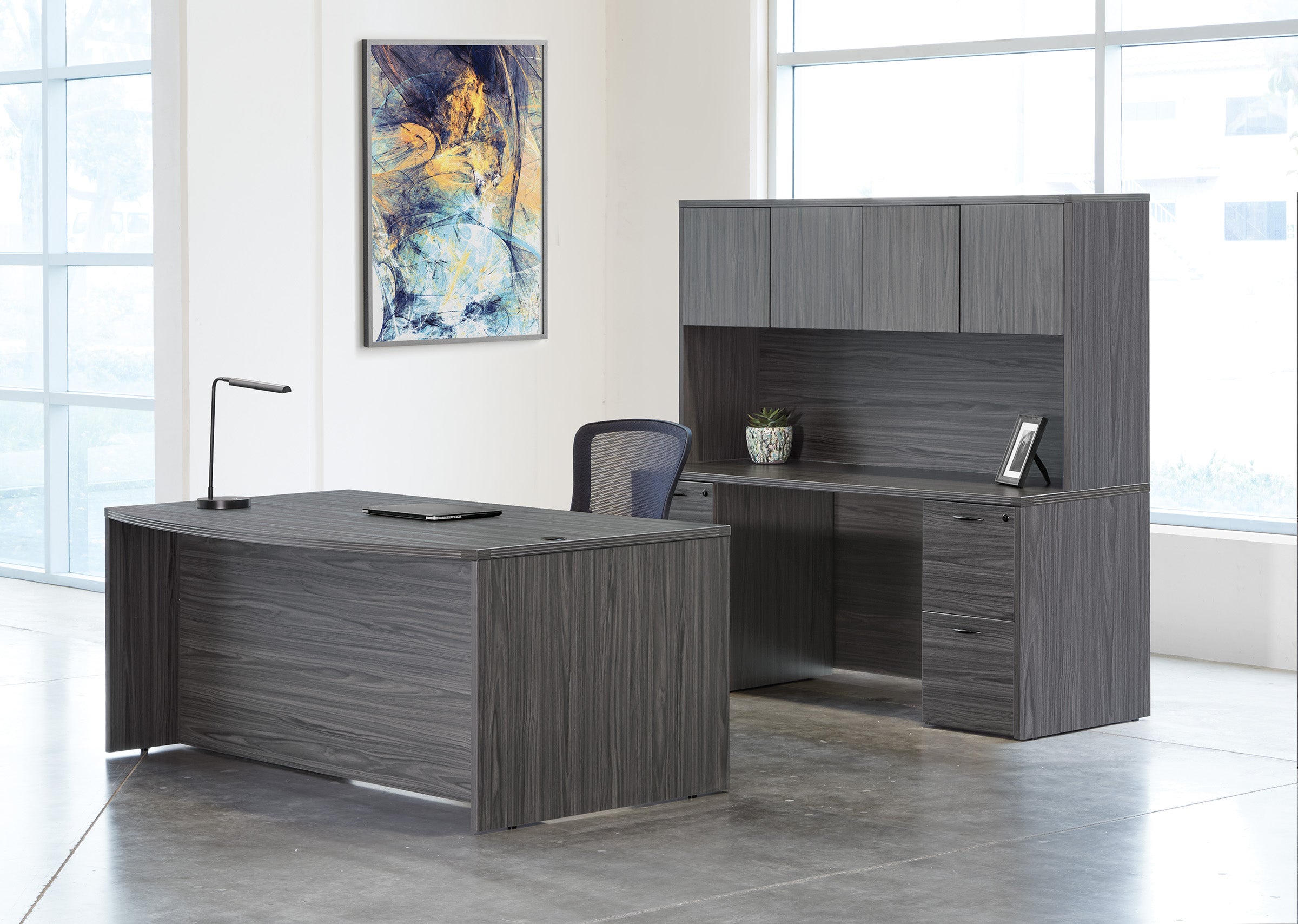 Napa Executive Desk - Slate Grey