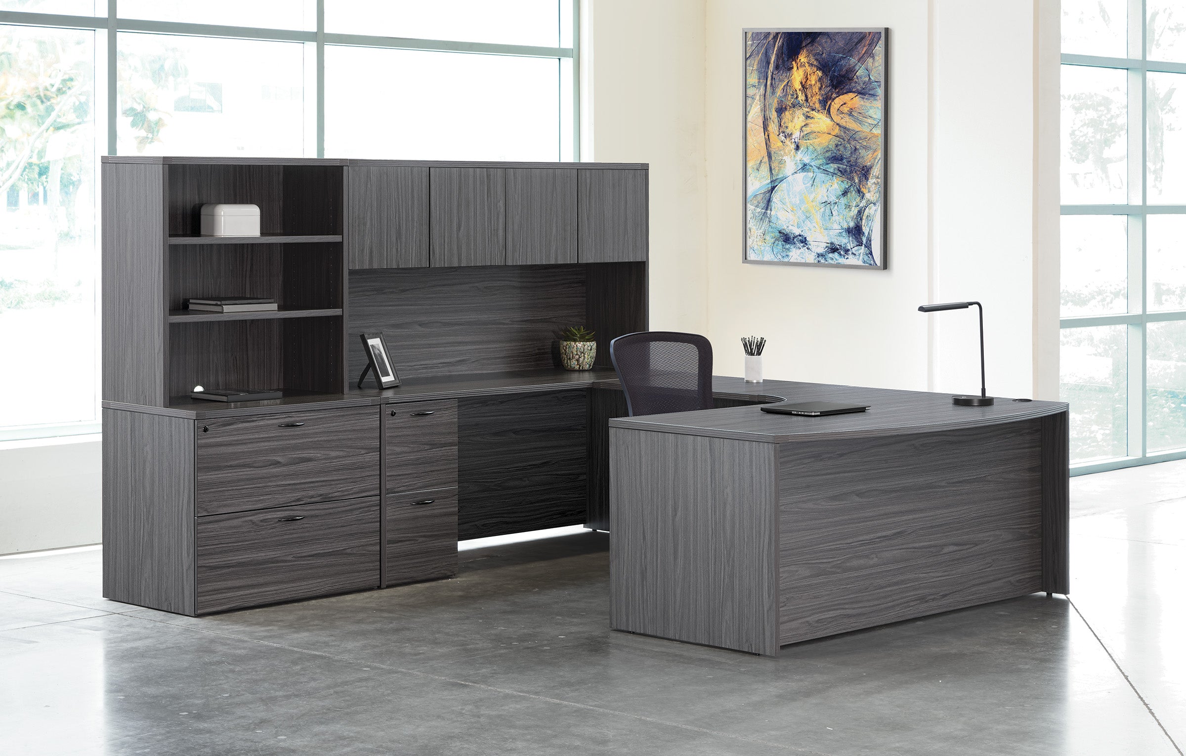 Napa Left U W/Corner + Storage 107X107 - Slate Grey