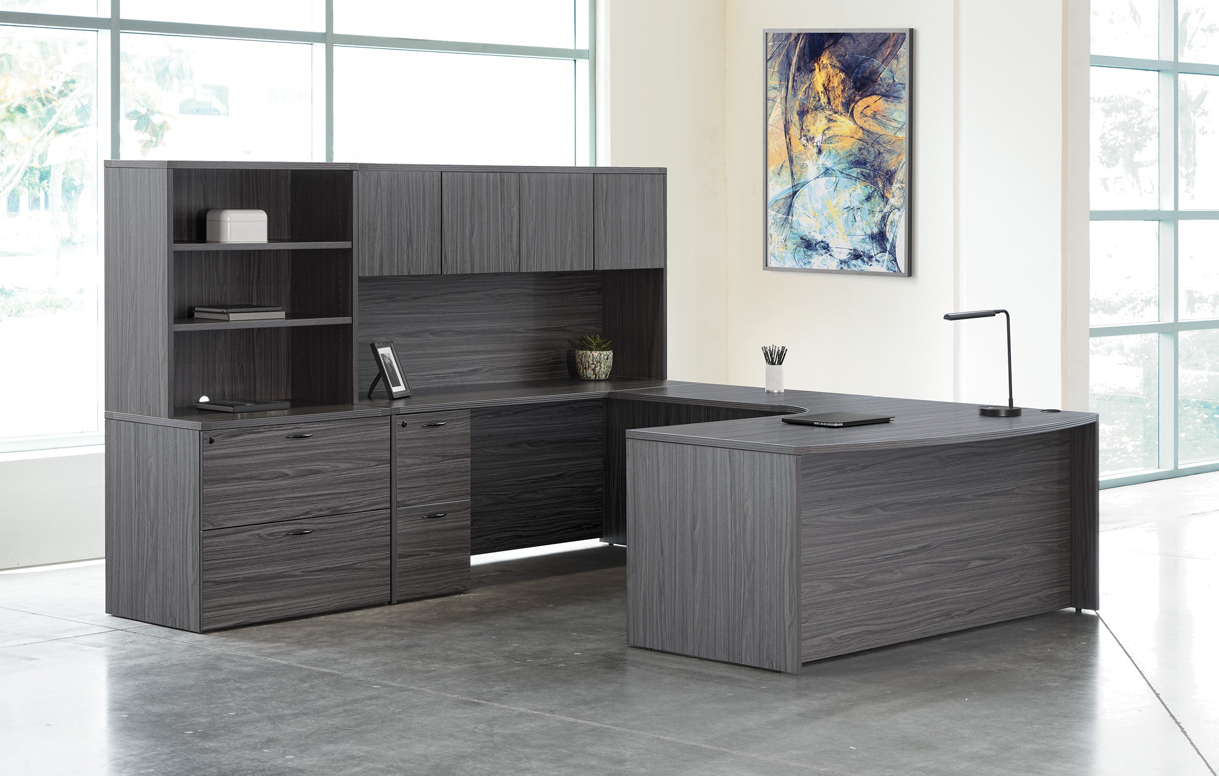 Napa Left U W/Corner + Storage 107X107 - Slate Grey